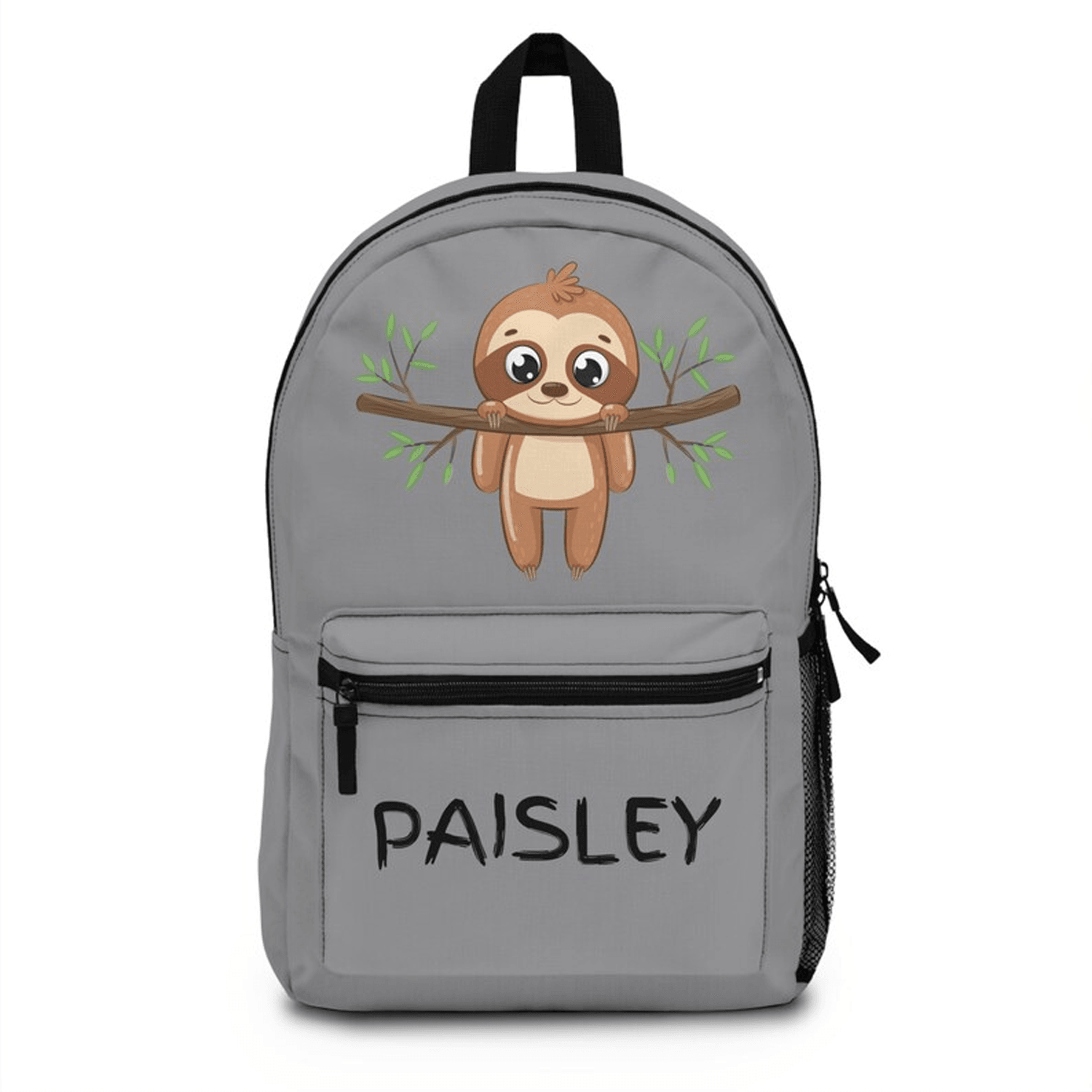 custom name sloth backpack for kids, cute animal school bookbag, waterproof personalized bag, sloth lover gift