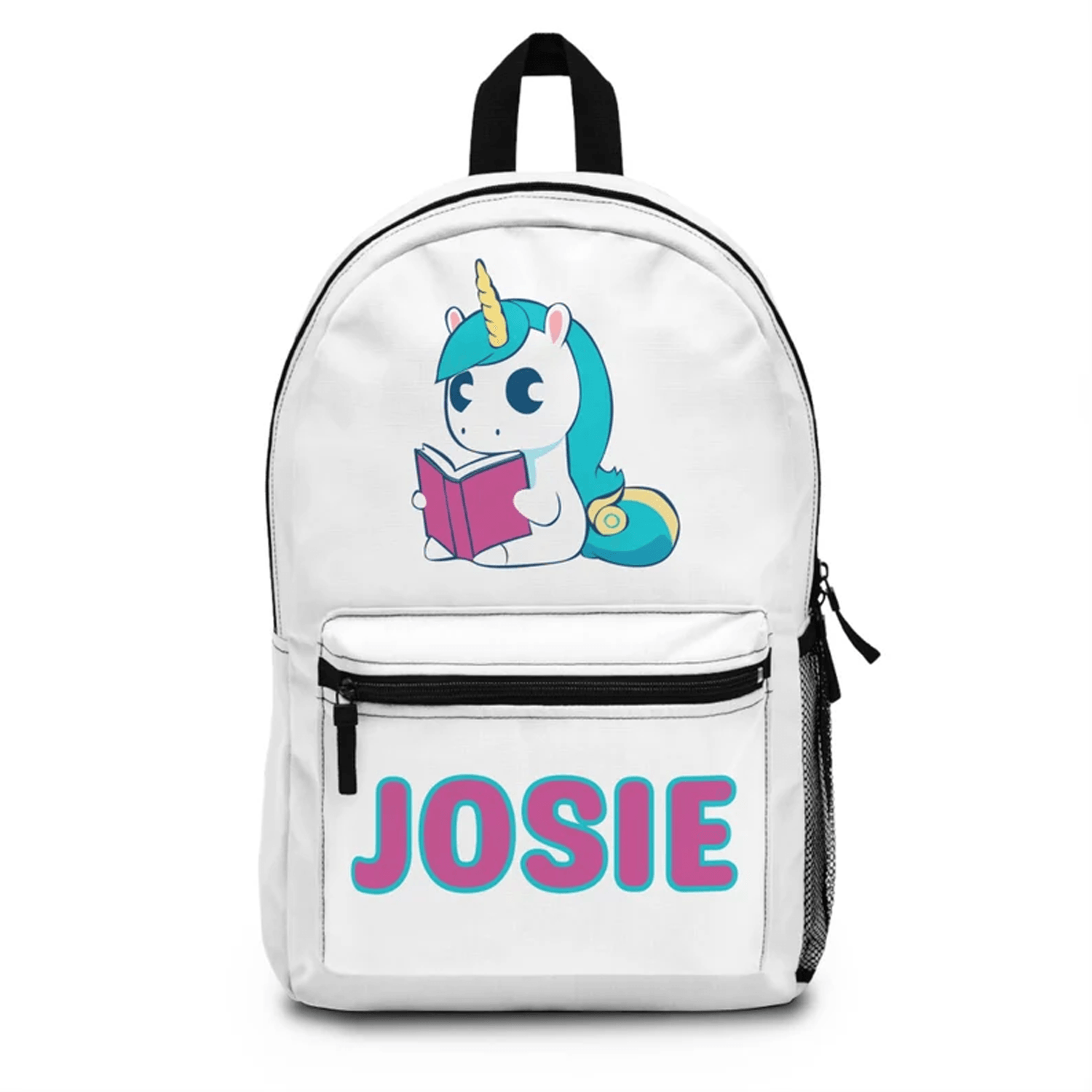 enchanting unicorn bookbag for kids, personalized name school backpack, magical reading bag, unicorn lover gift