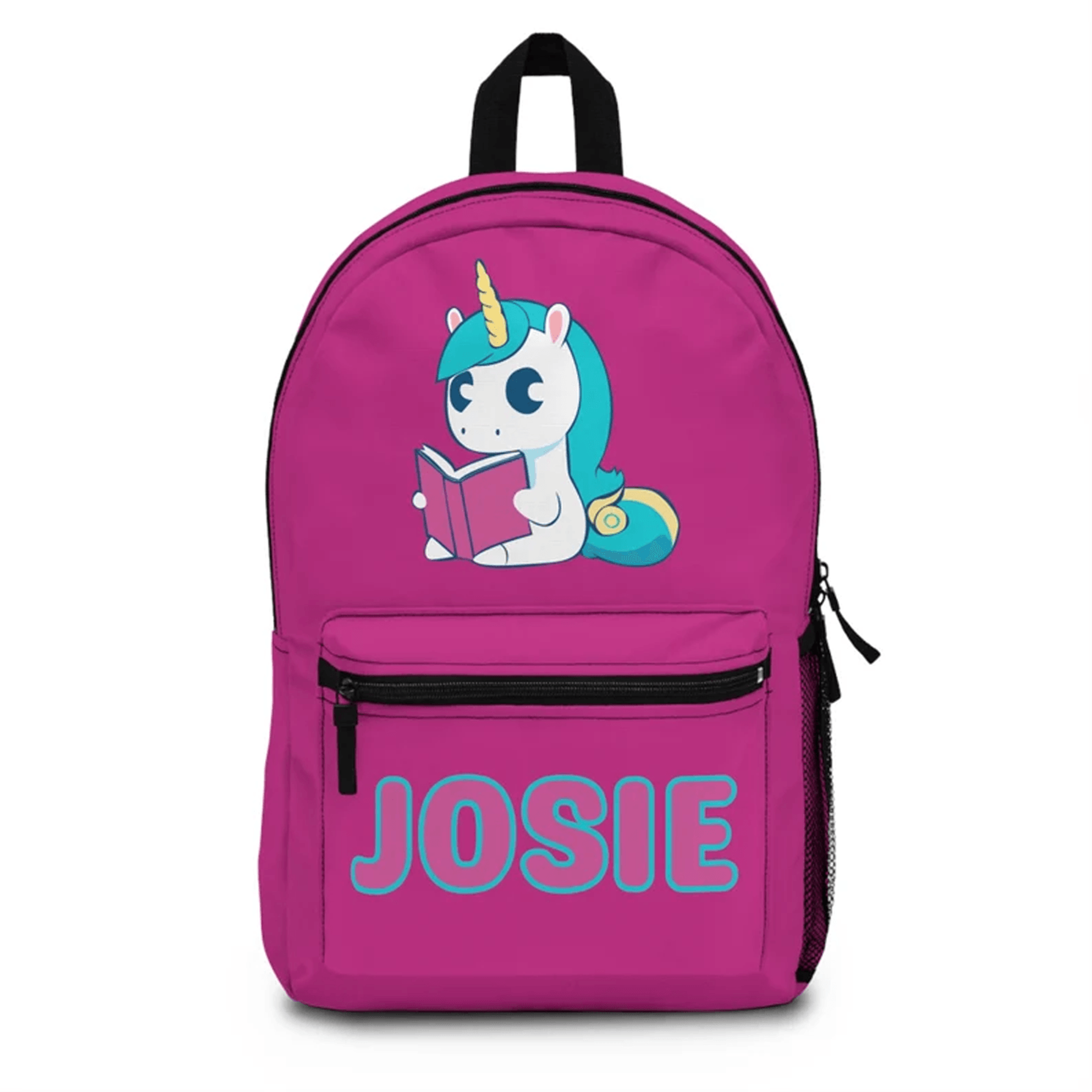 custom name unicorn backpack for girls, magical kids school bookbag, personalized fantasy bag, back to school gift