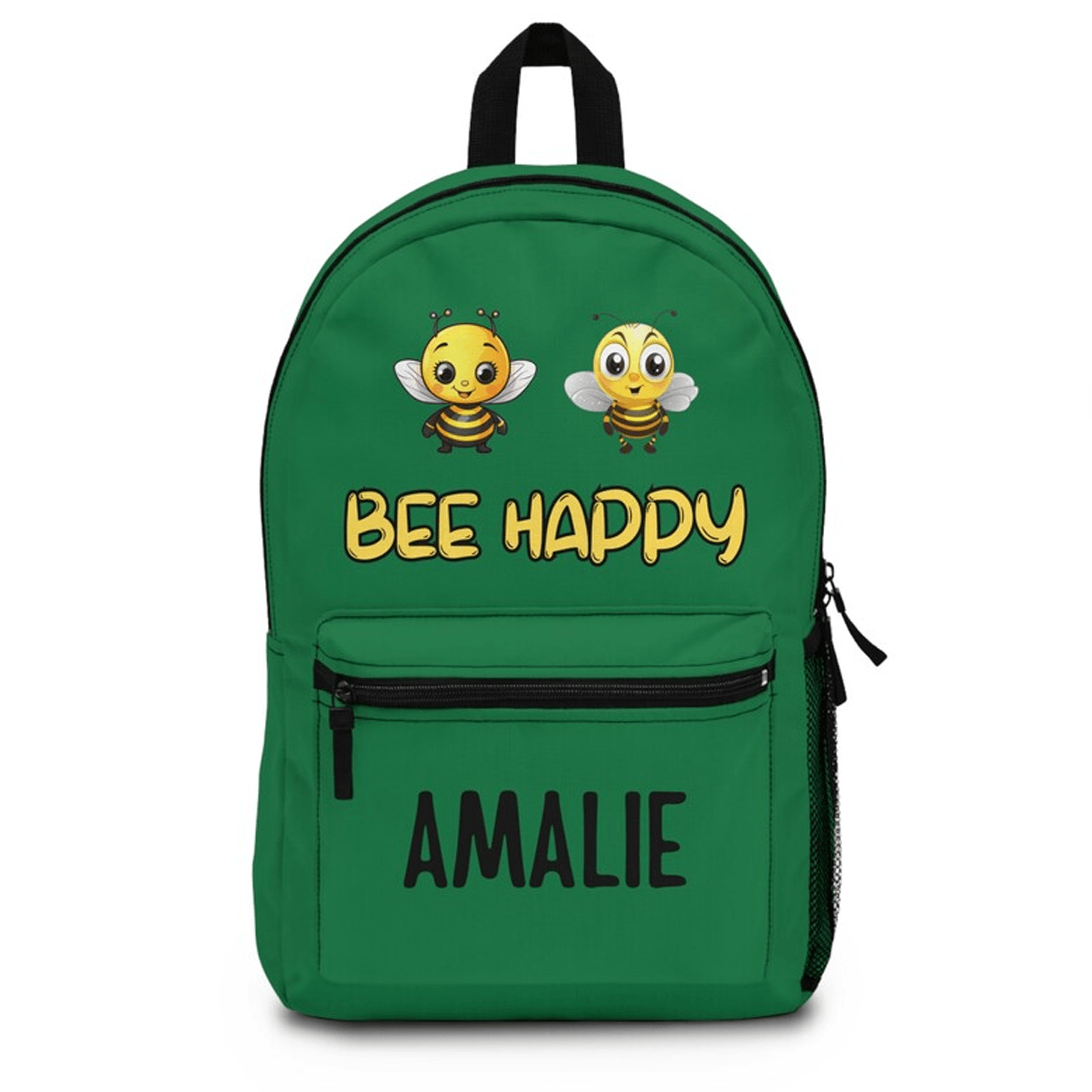 personalized bumble bee backpack for kids, custom name honeybee bookbag, cute nature school bag, bee lover gift