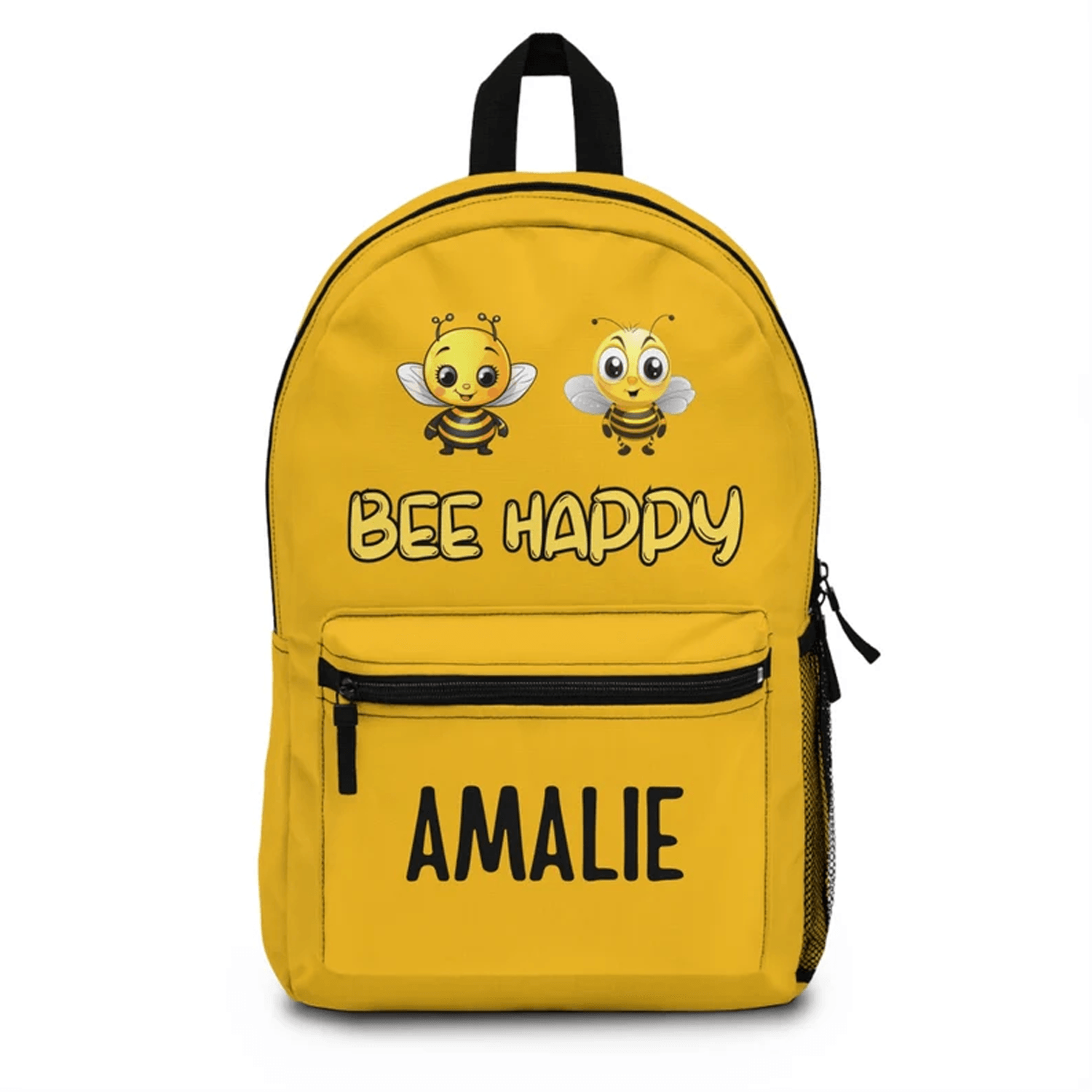 custom honeybee backpack for kids, personalized name bumble bee school bag, cute nature bookbag, back to school gift