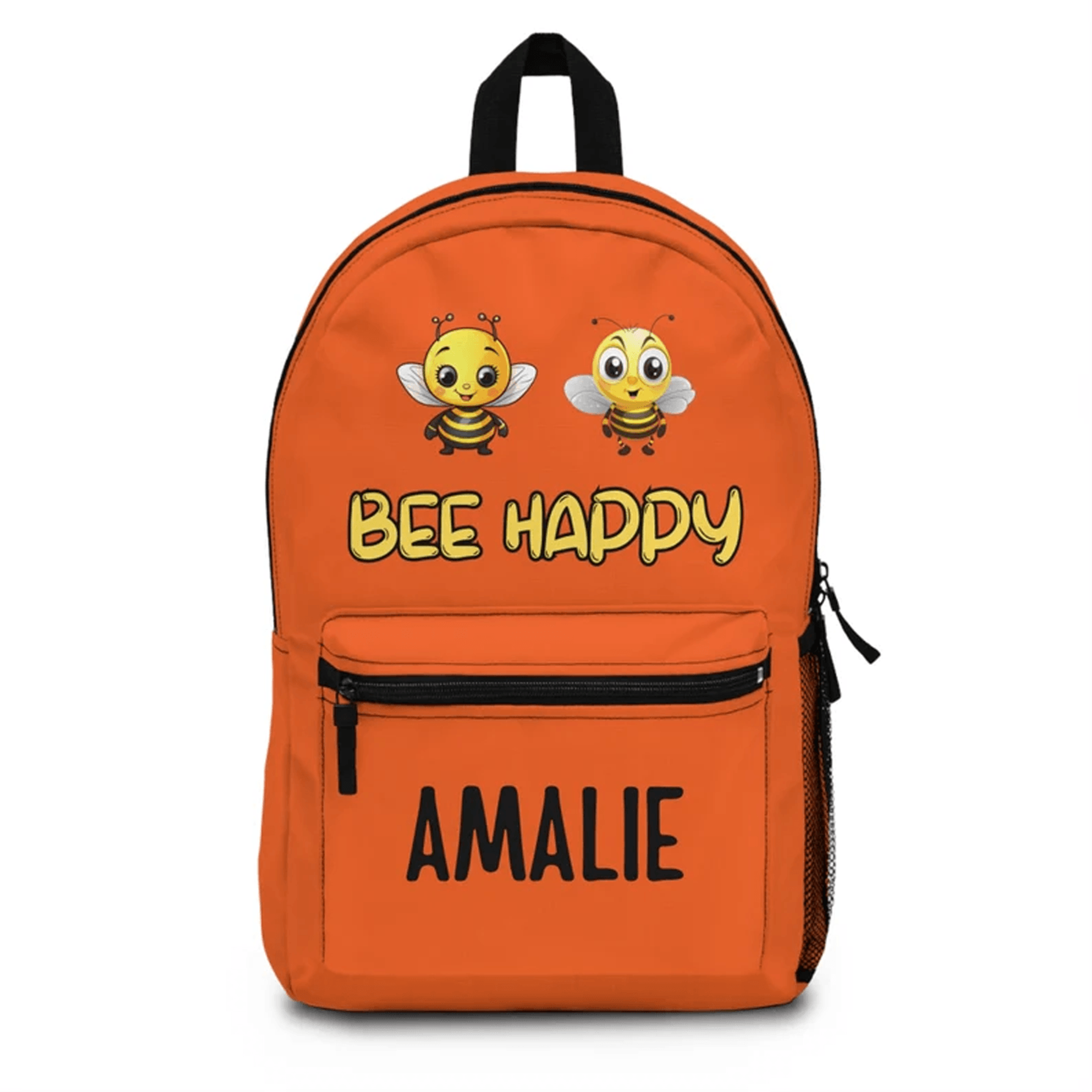 bee lover kids backpack with custom name, personalized honeybee school bag, cute bumblebee bookbag, nature gift