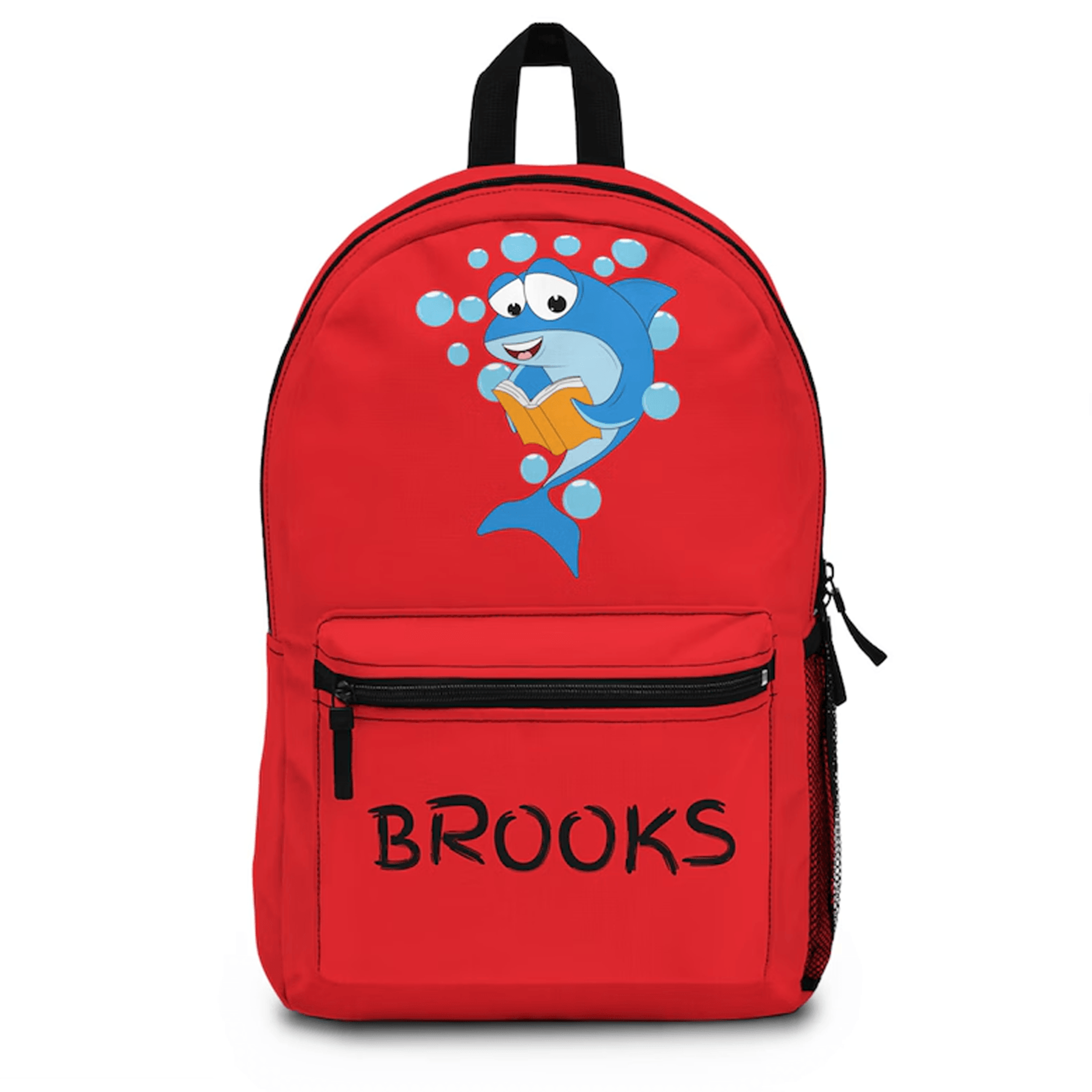 ocean shark school backpack for kids, custom name bookbag, personalized sea life bag, shark lover birthday gift