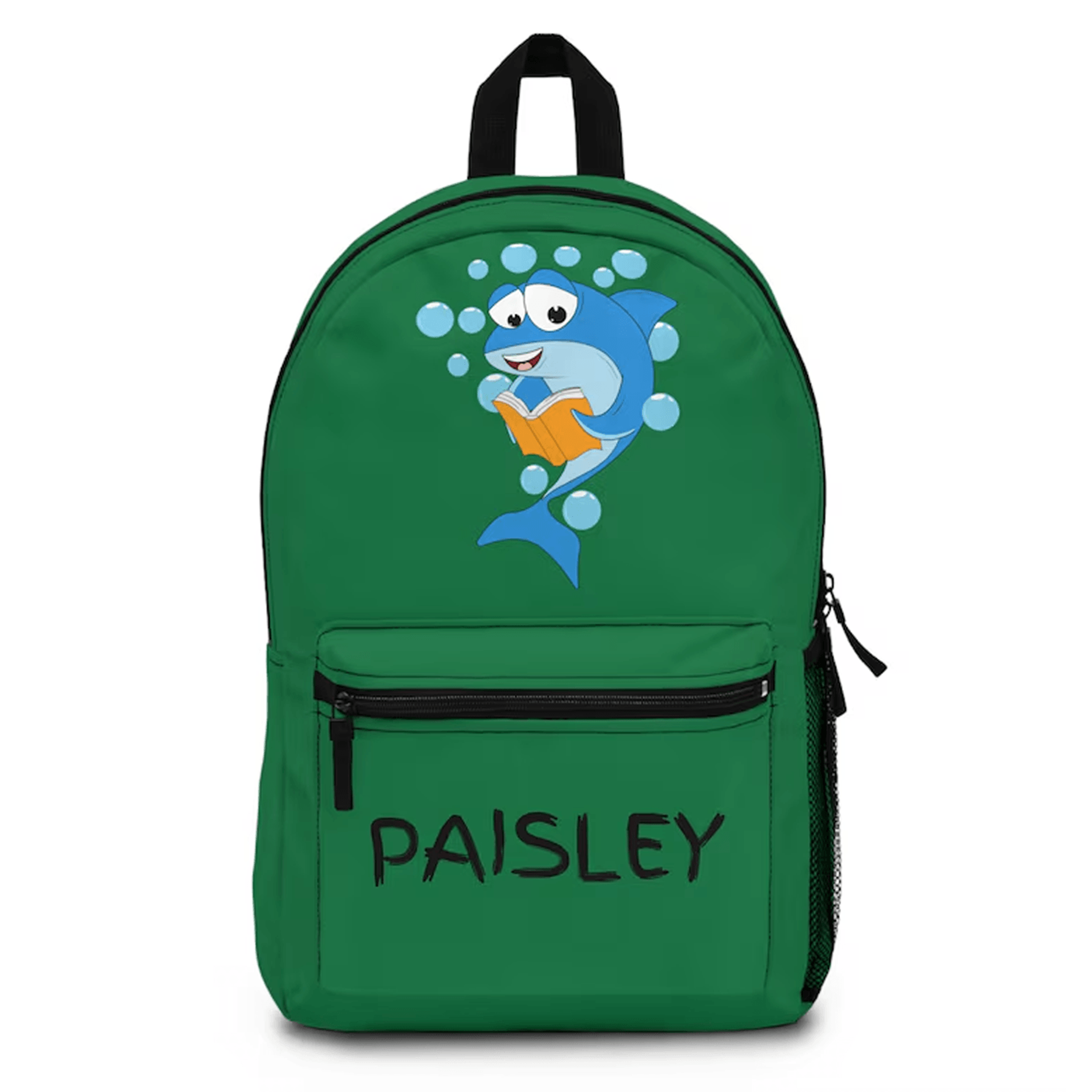 custom shark backpack for kids, personalized name ocean bookbag, sea life school bag, shark lover back to school gift