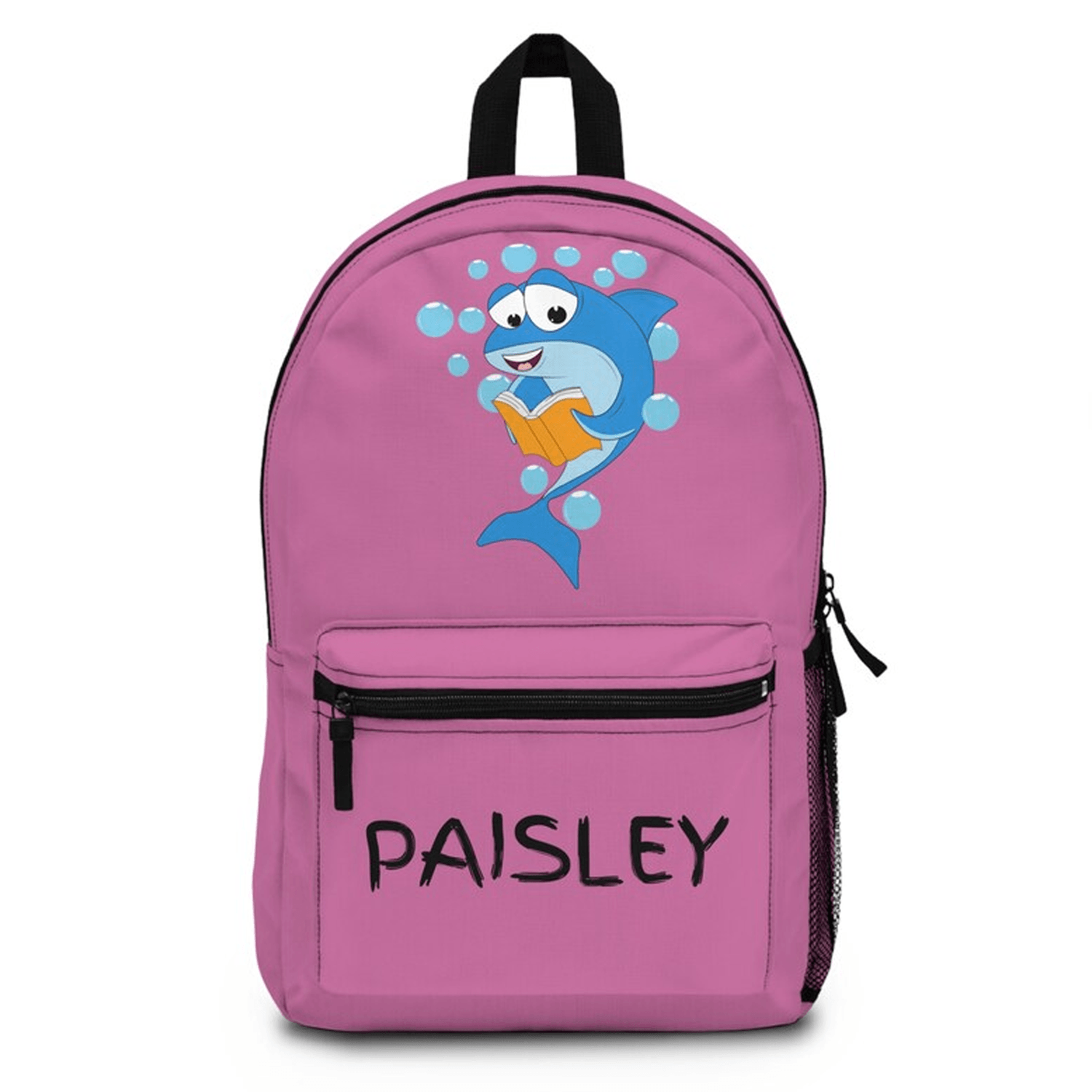 ocean adventure shark bookbag for kids, personalized name school backpack, custom sea life bag, shark lover gift