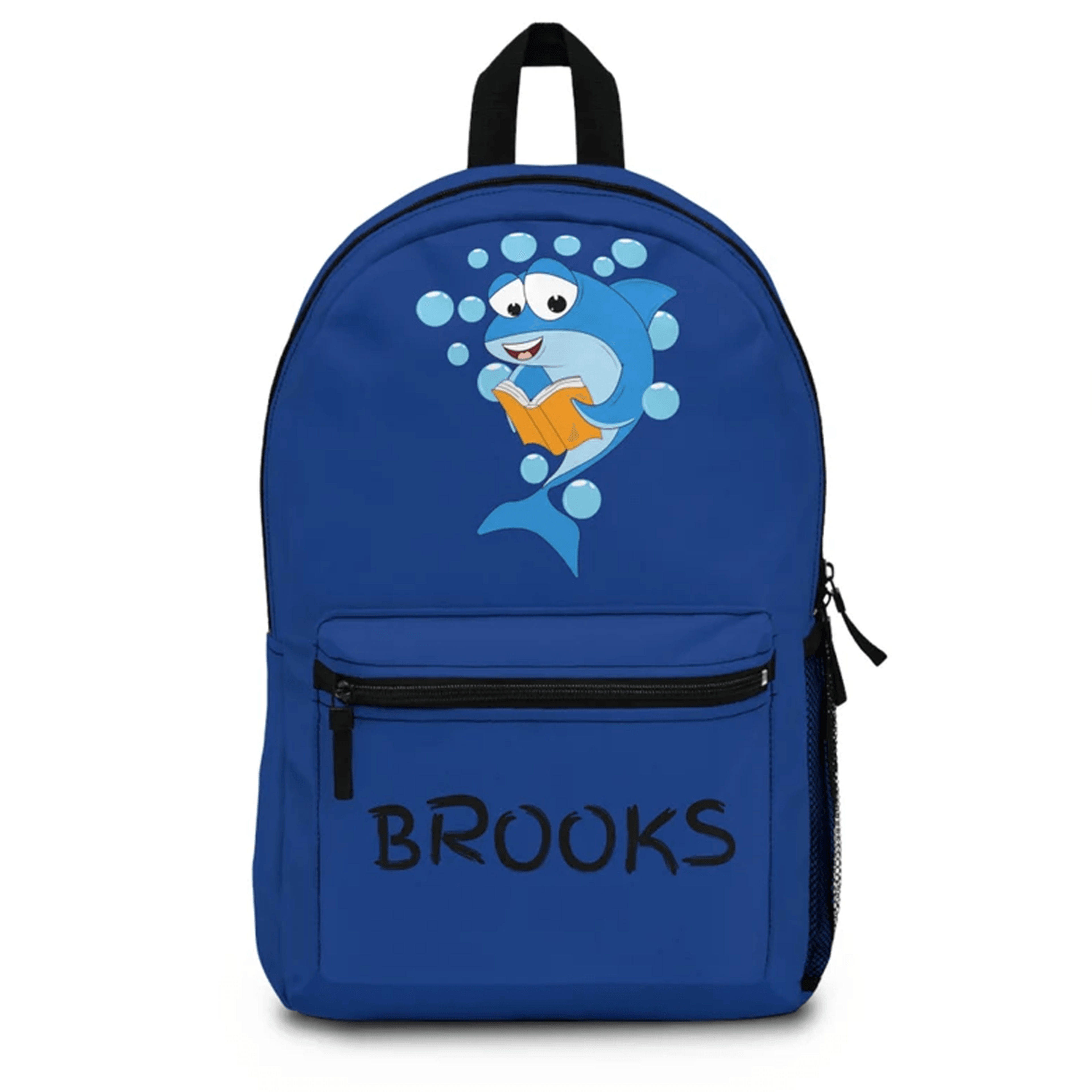 shark lover school backpack for kids, custom name ocean bookbag, personalized sea life bag, cool back to school gift