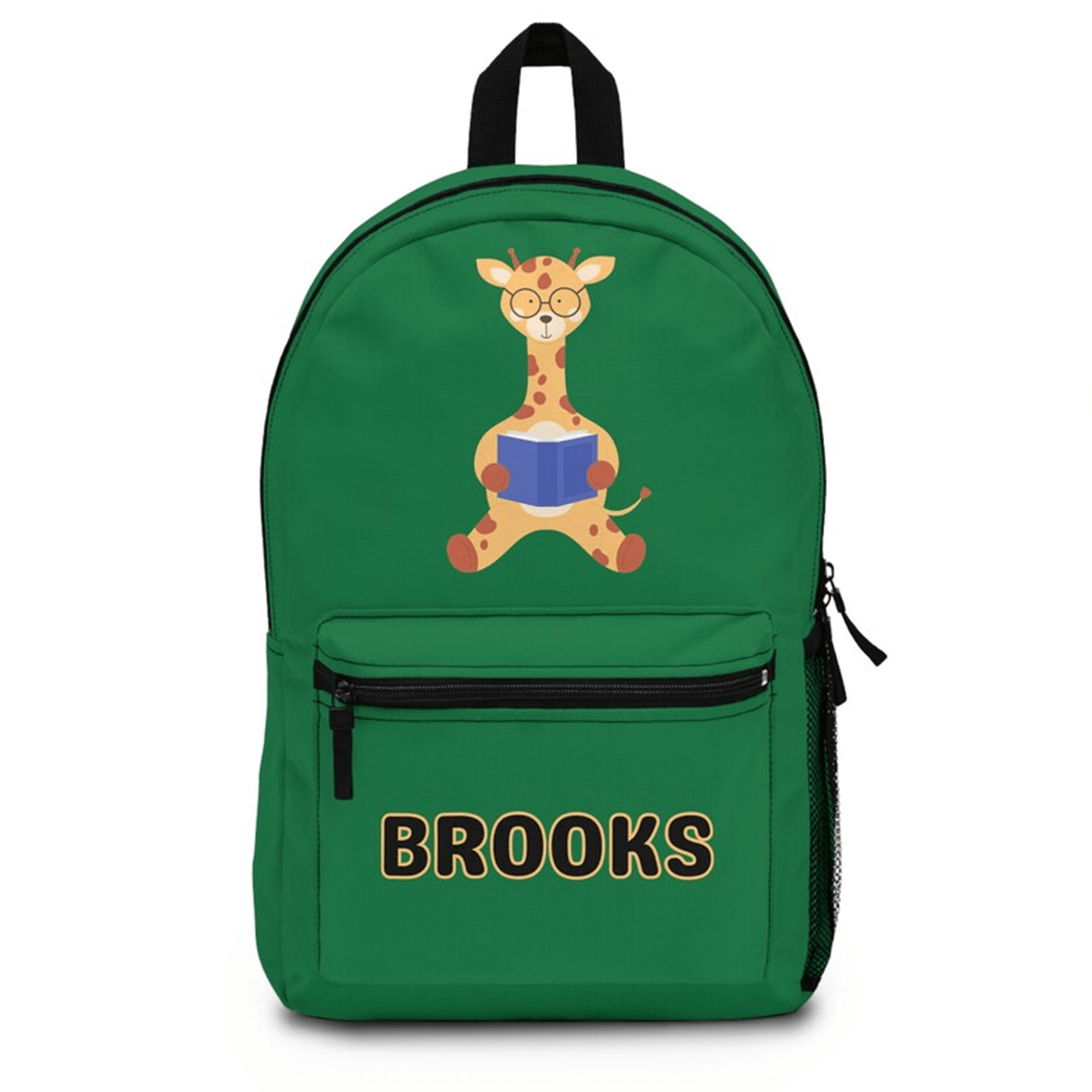 safari giraffe backpack for kids, personalized name school bookbag, cute animal bag, waterproof zoo lover gift