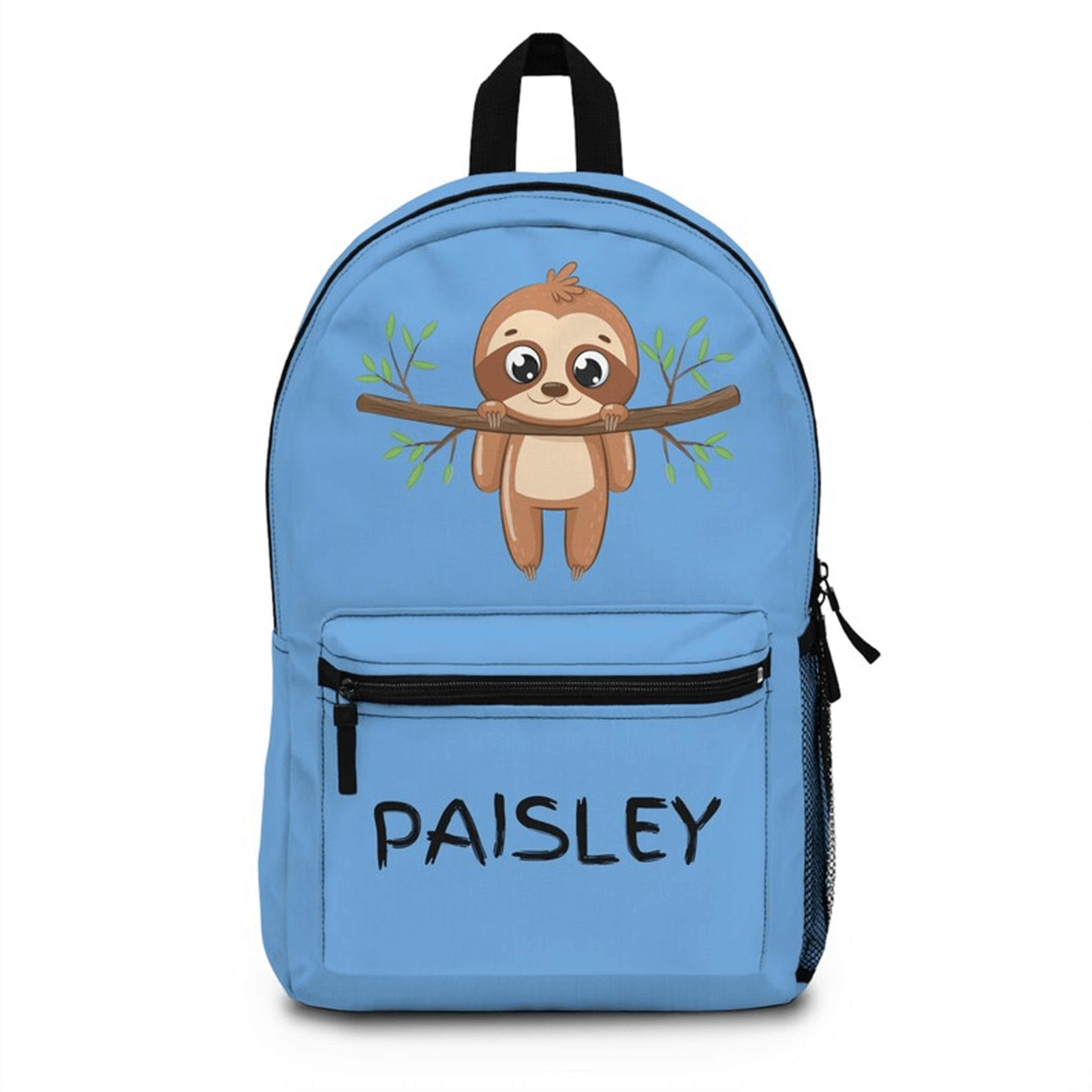 personalized sloth backpack for kids, custom name school bookbag, cute animal back to school gift for boys & girls