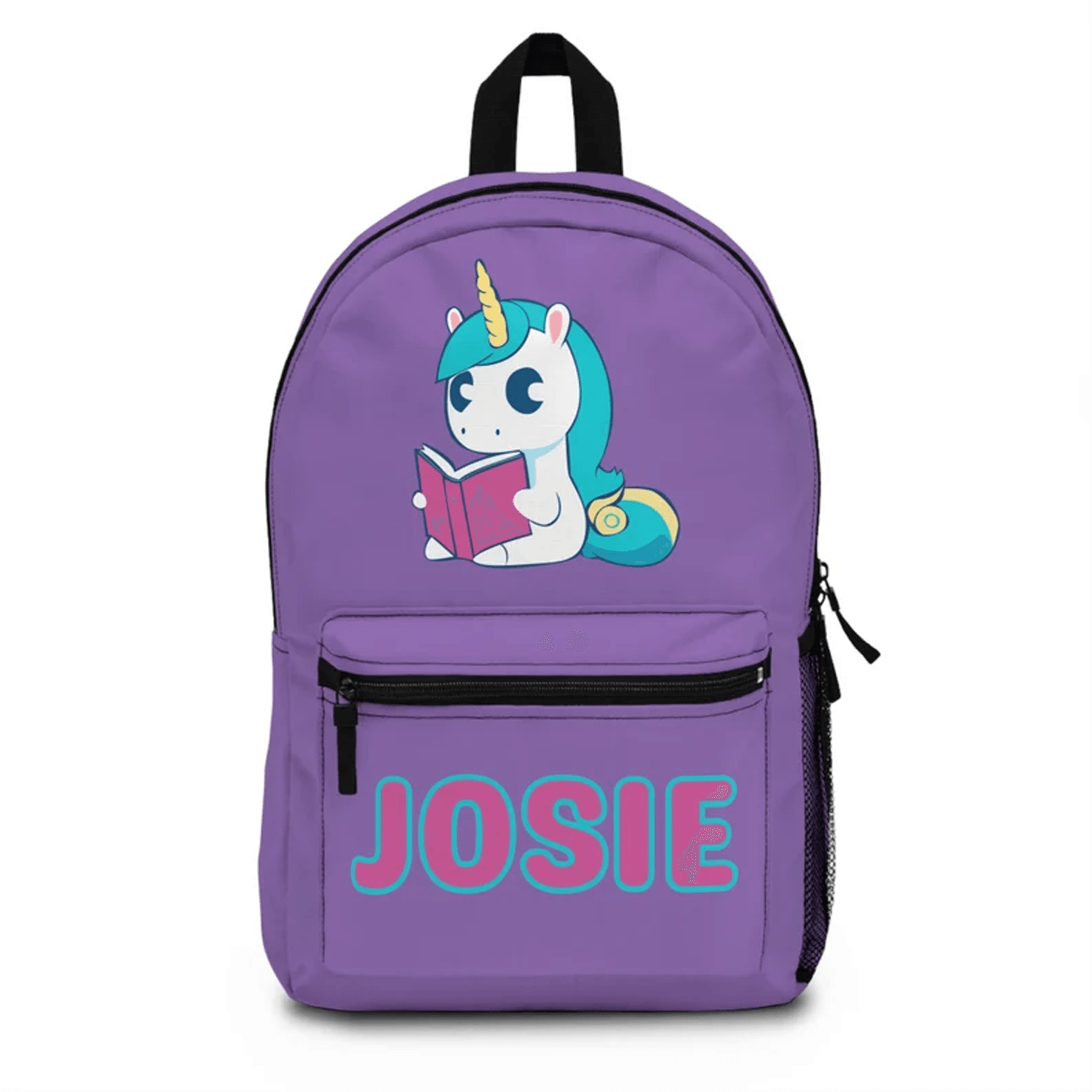 custom name unicorn backpack for kids, personalized girls school bag, cute unicorn bookbag, birthday & back to school gi