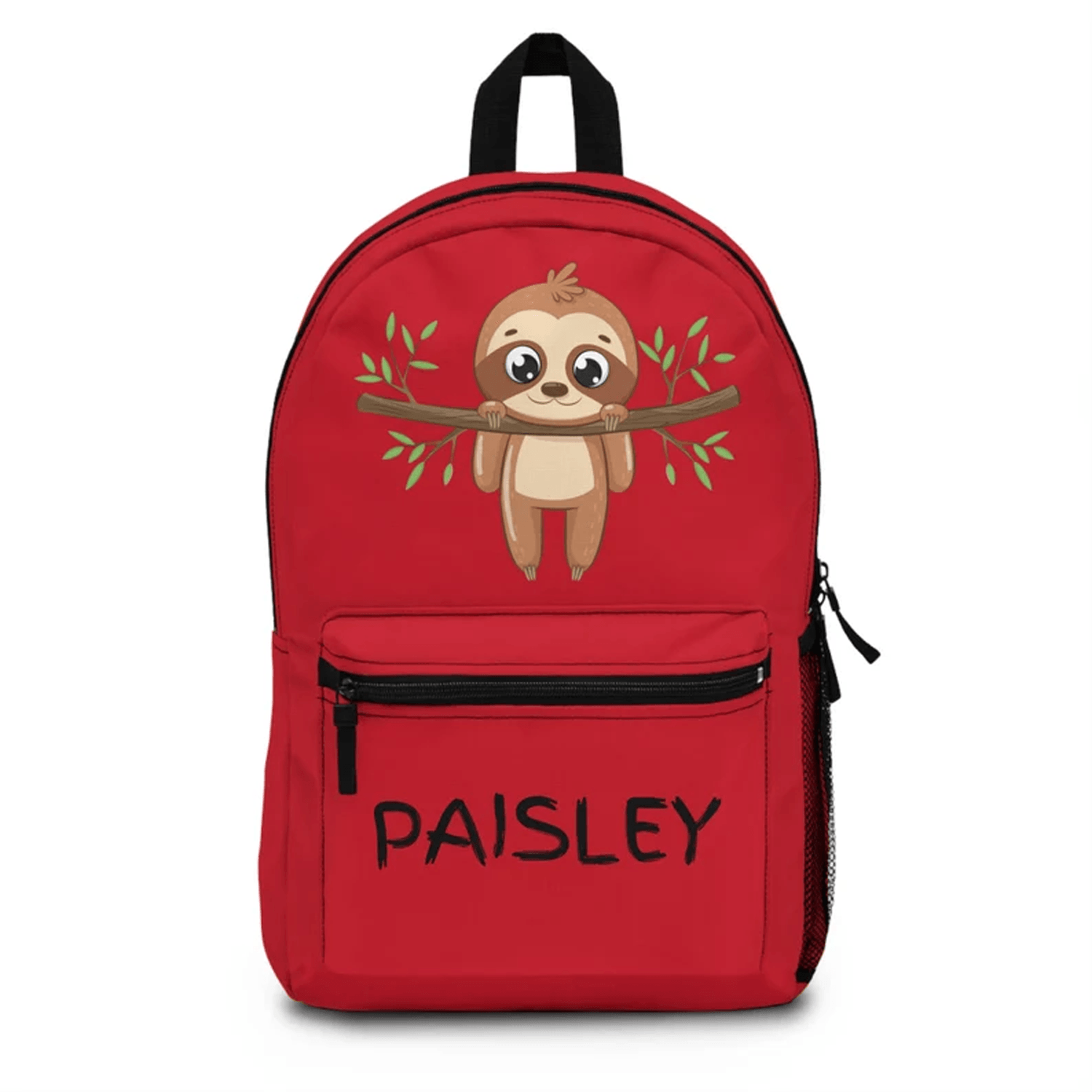 custom name sloth backpack for kids, personalized school bookbag, cute animal preschool bag, back to school birthday gif