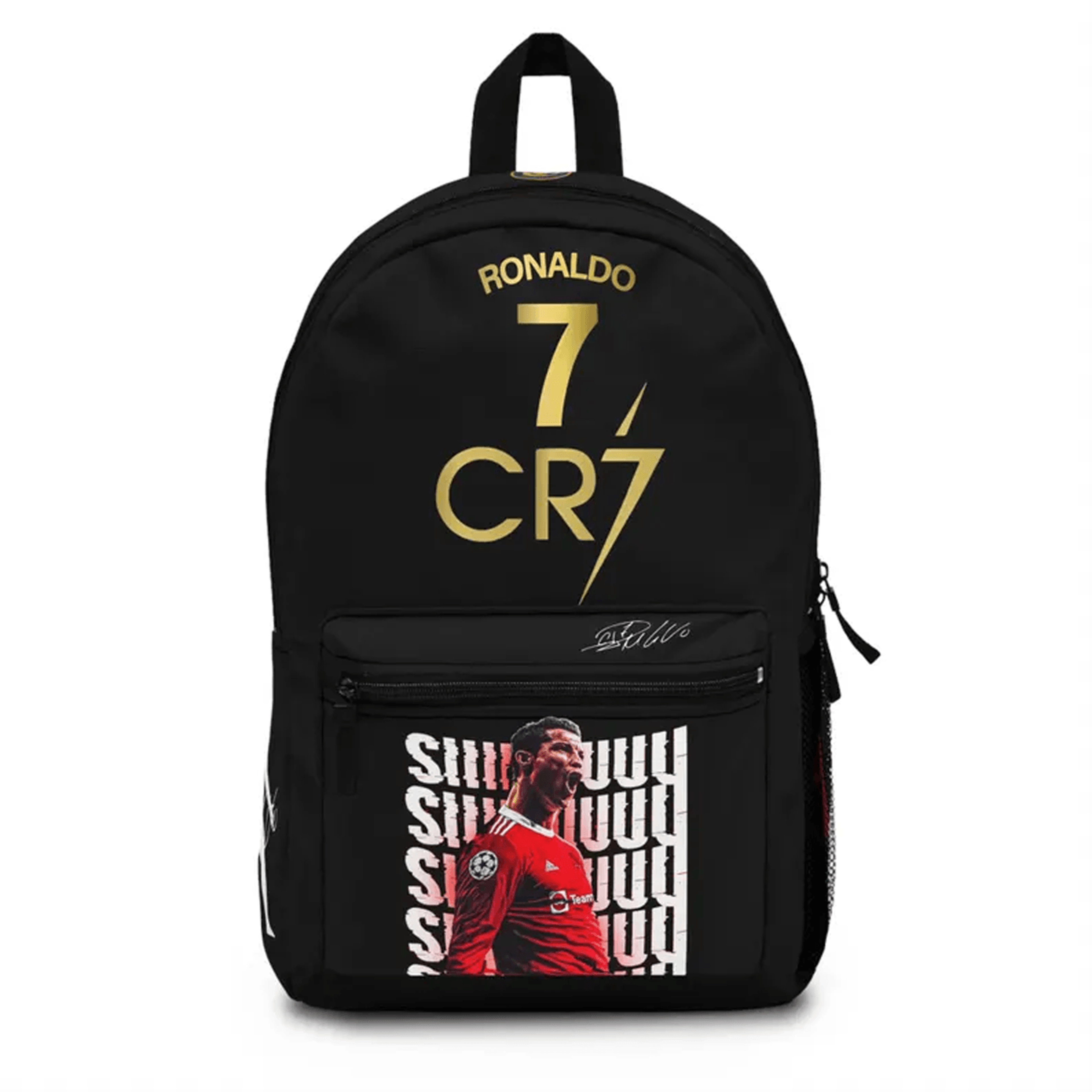 ronaldo kids backpack, lightweight waterproof soccer school bookbag, 13l football bag, gift for young soccer fans