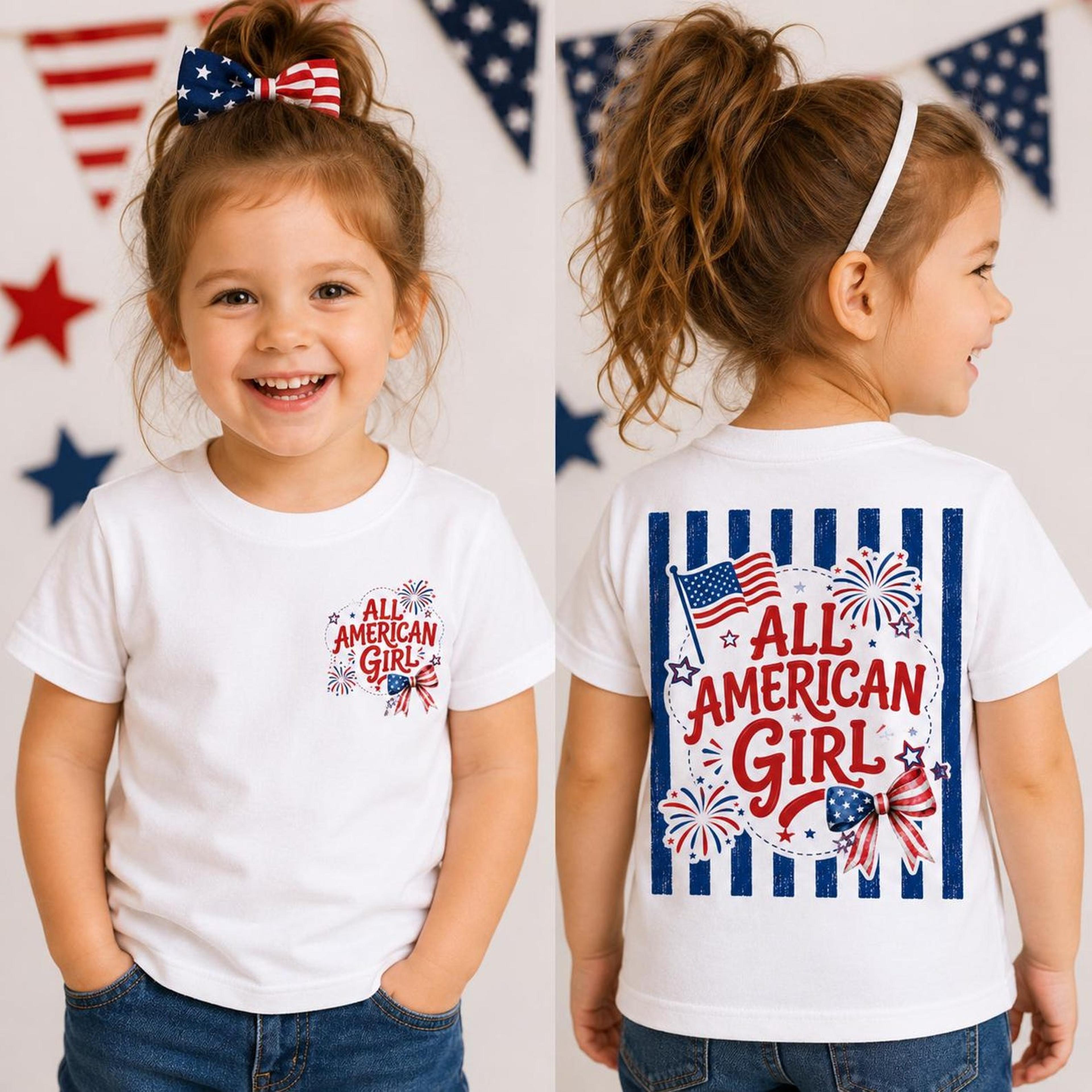 all american girl baby onesie, 4th of july baby bodysuit, patriotic newborn outfit, usa baby girl independence day gift