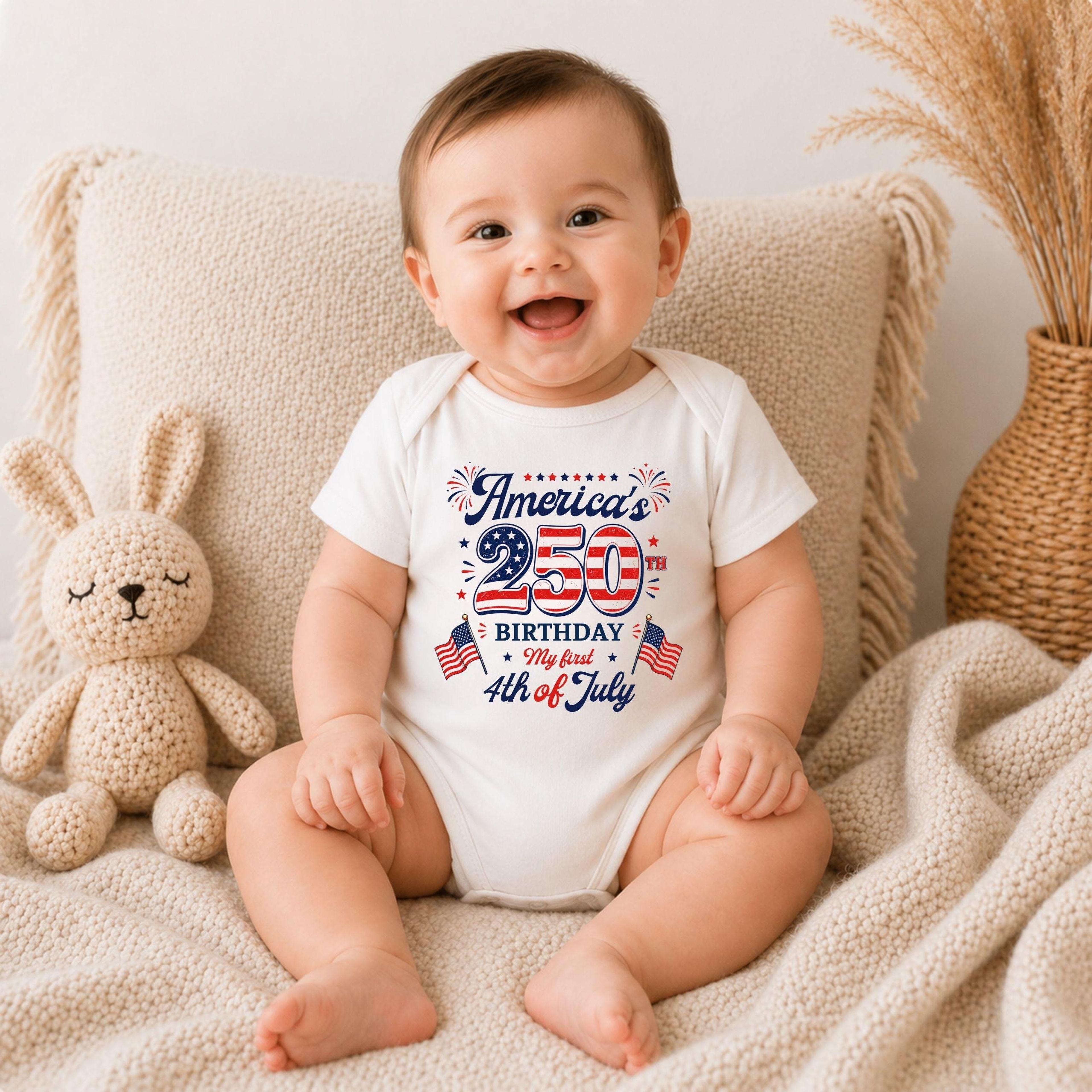 my first 4th of july baby onesie, america 250th birthday bodysuit, patriotic newborn outfit, independence day gift