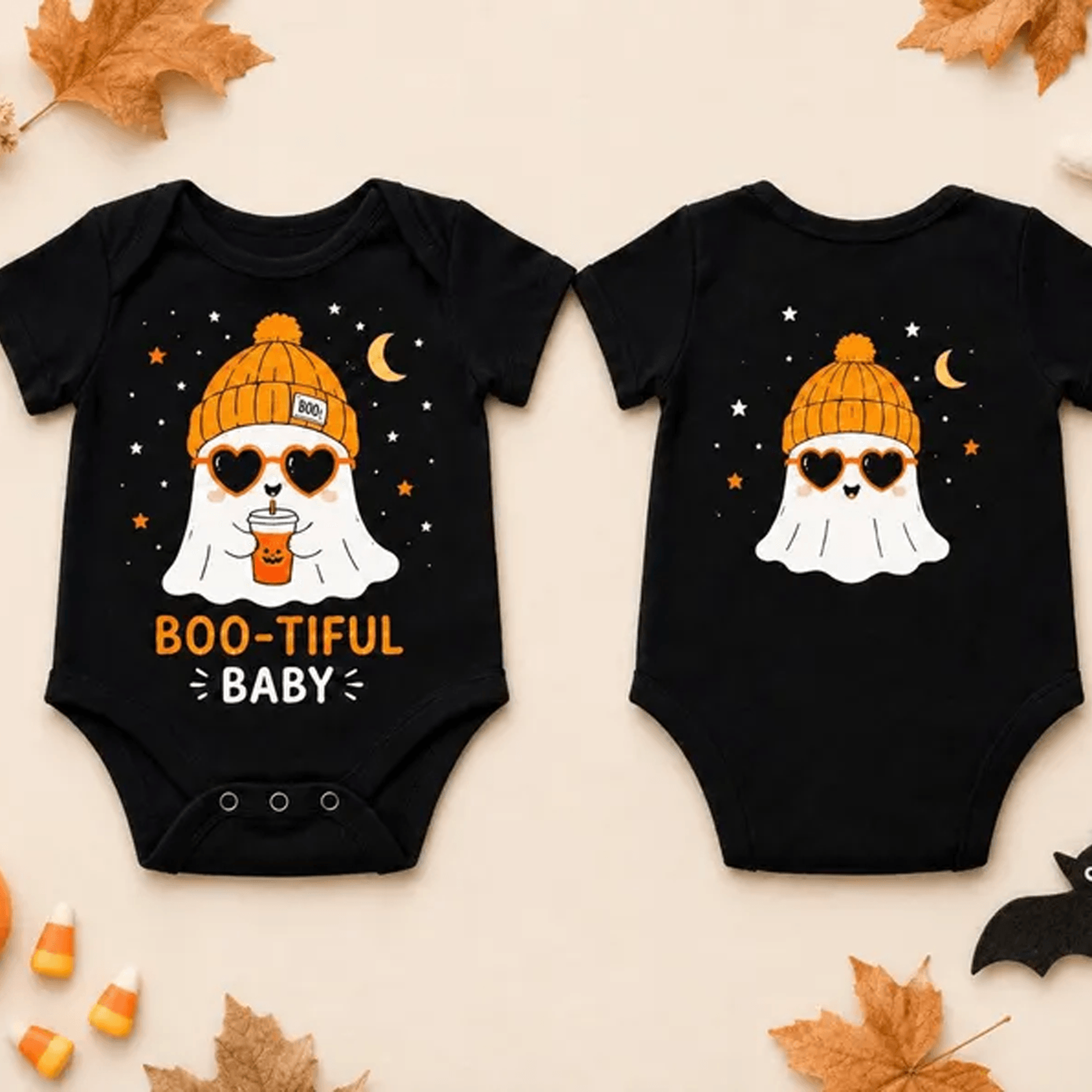 boo-tiful baby halloween bodysuit, cute ghost onesie, spooky season newborn outfit, first halloween baby gift