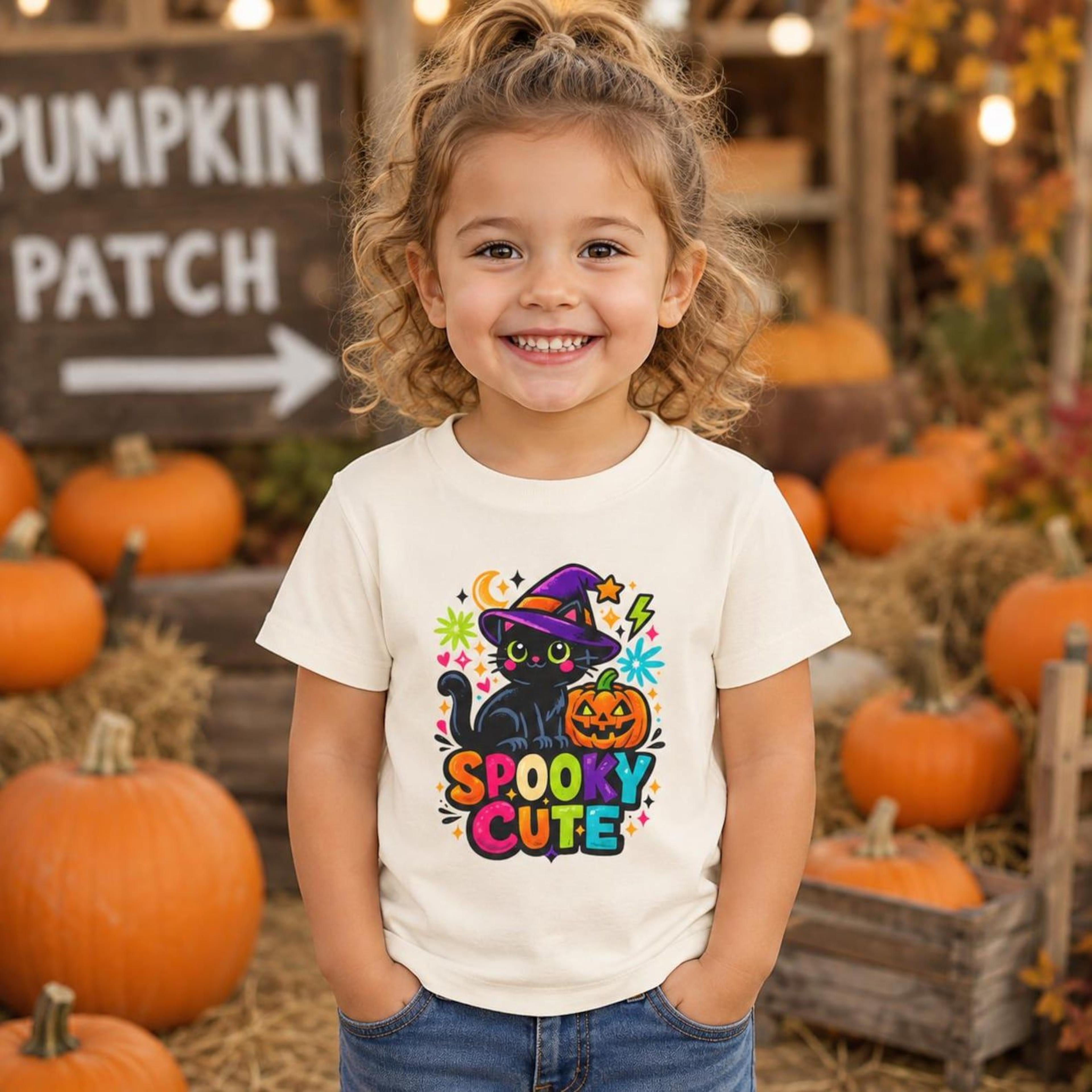 spooky cute toddler halloween shirt, ghost pumpkin kids tee, boys girls trick or treat t-shirt, cute fall halloween outf
