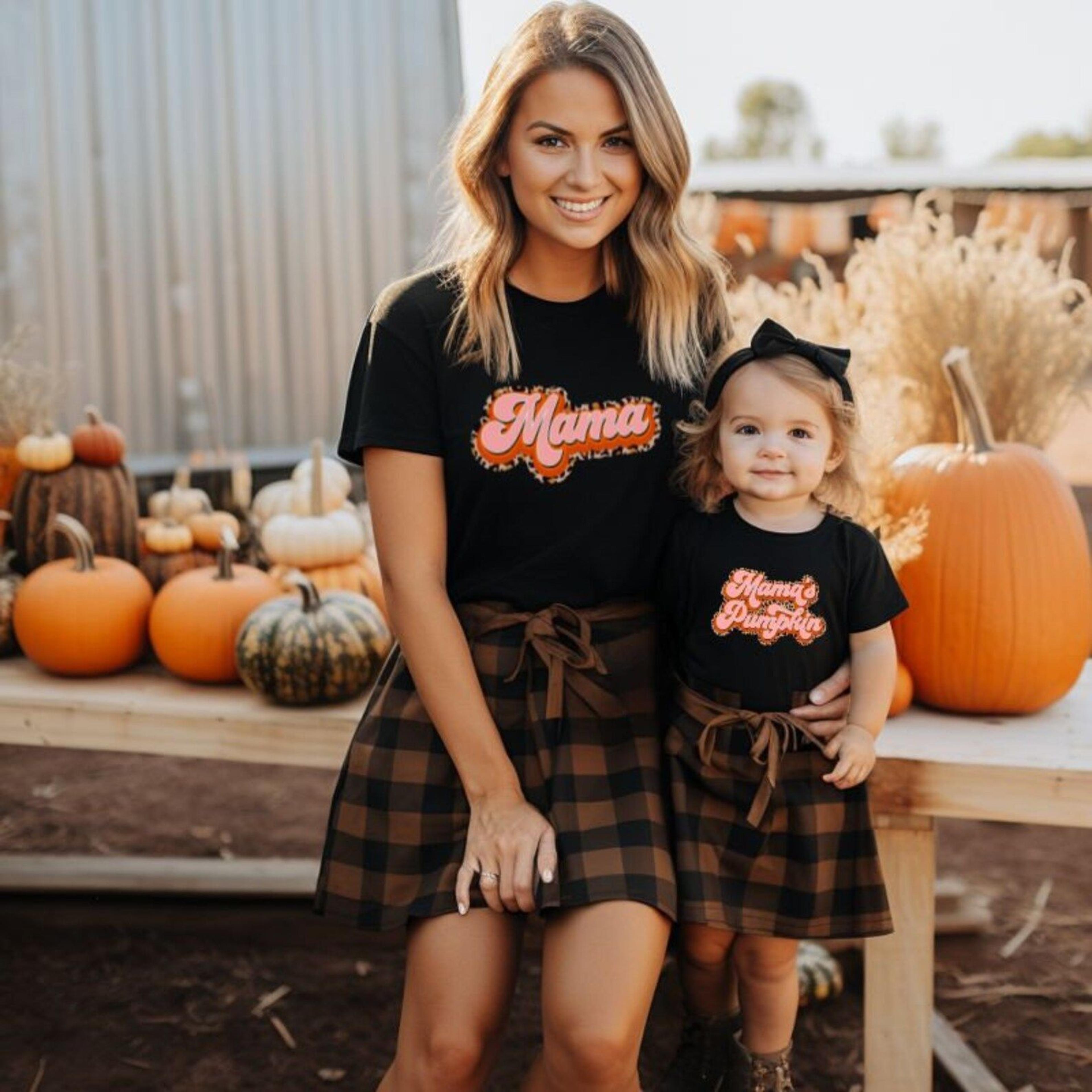 mommy & me halloween shirts, matching mama mini spooky tees, mom kids halloween outfit, trick or treat pumpkin patch shi