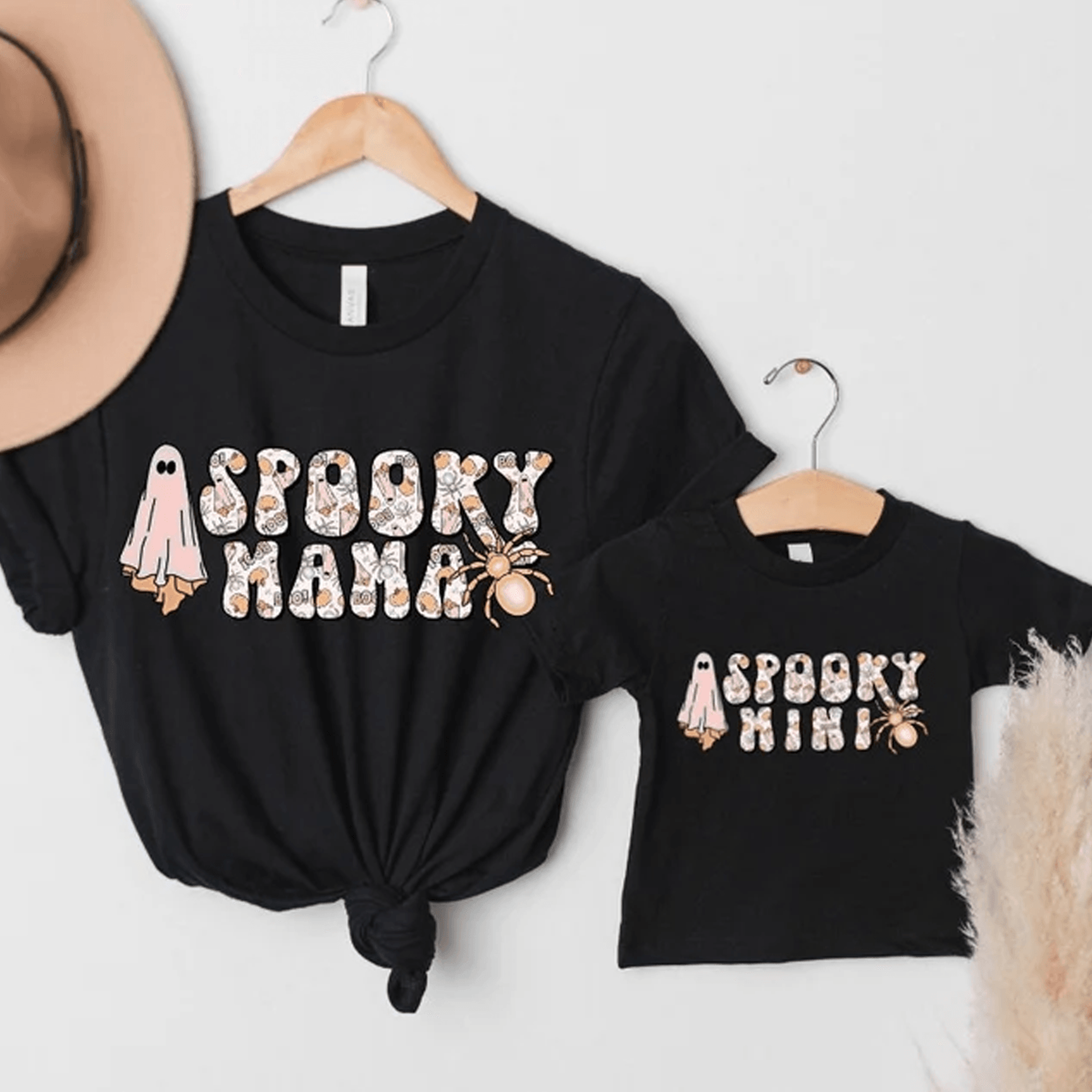 family halloween shirts, matching spooky family tees, mom dad kids trick or treat shirts, cute halloween party outfit gi