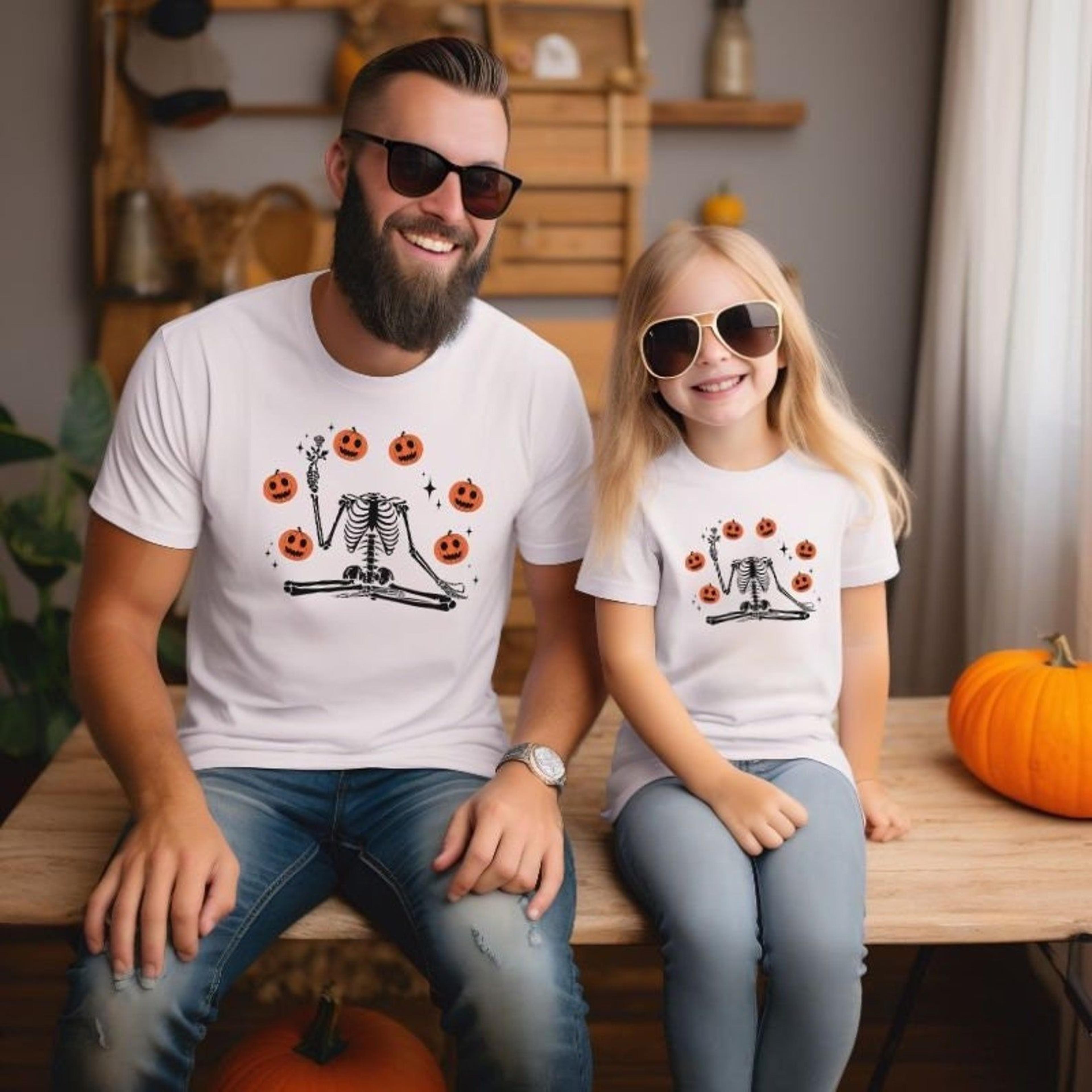 daddy & me halloween shirts, matching dad kids tees, father son daughter spooky shirt, trick or treat family outfit gift