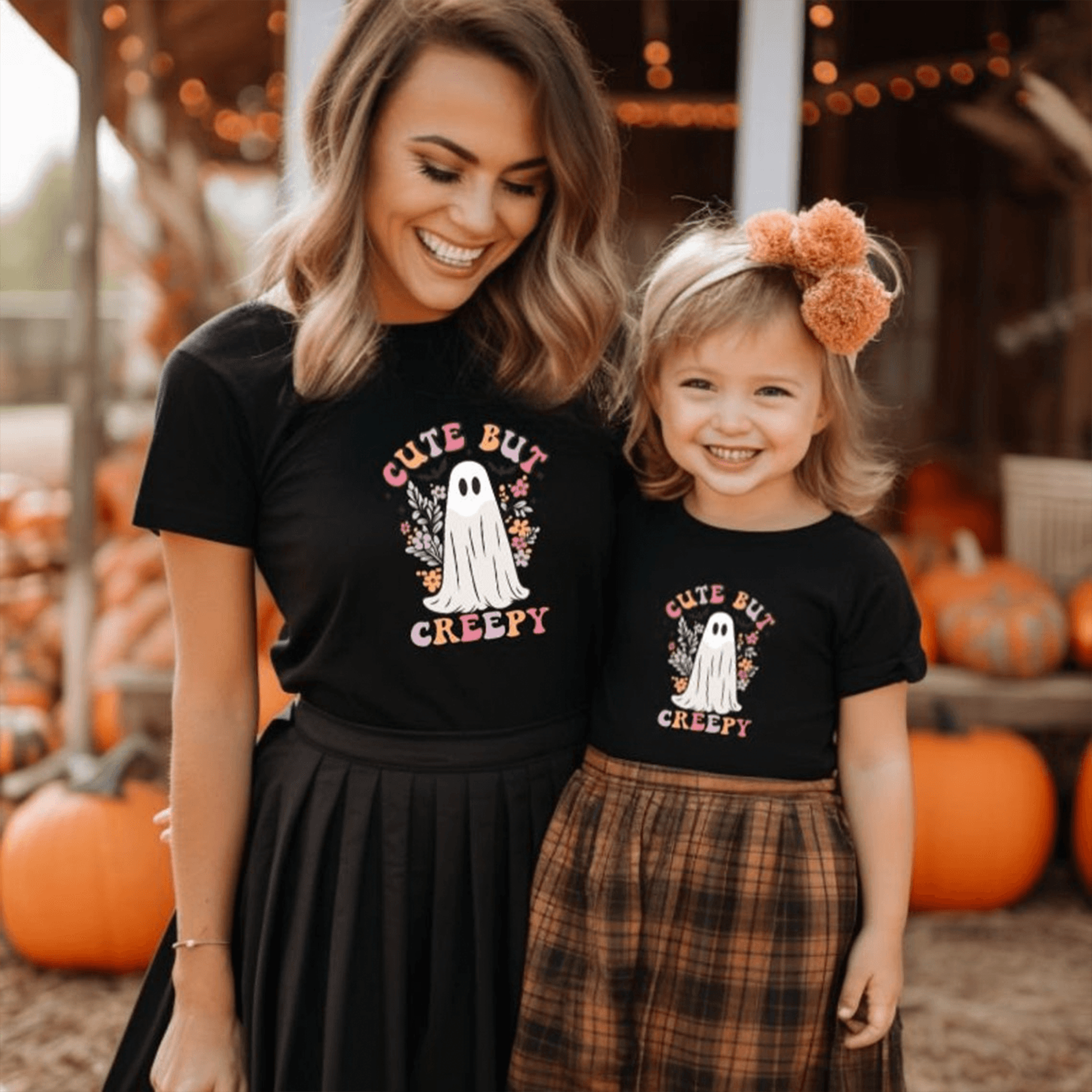 mommy & me halloween shirts, mama mini matching tees, mom kids spooky shirt, trick or treat family halloween outfit gift