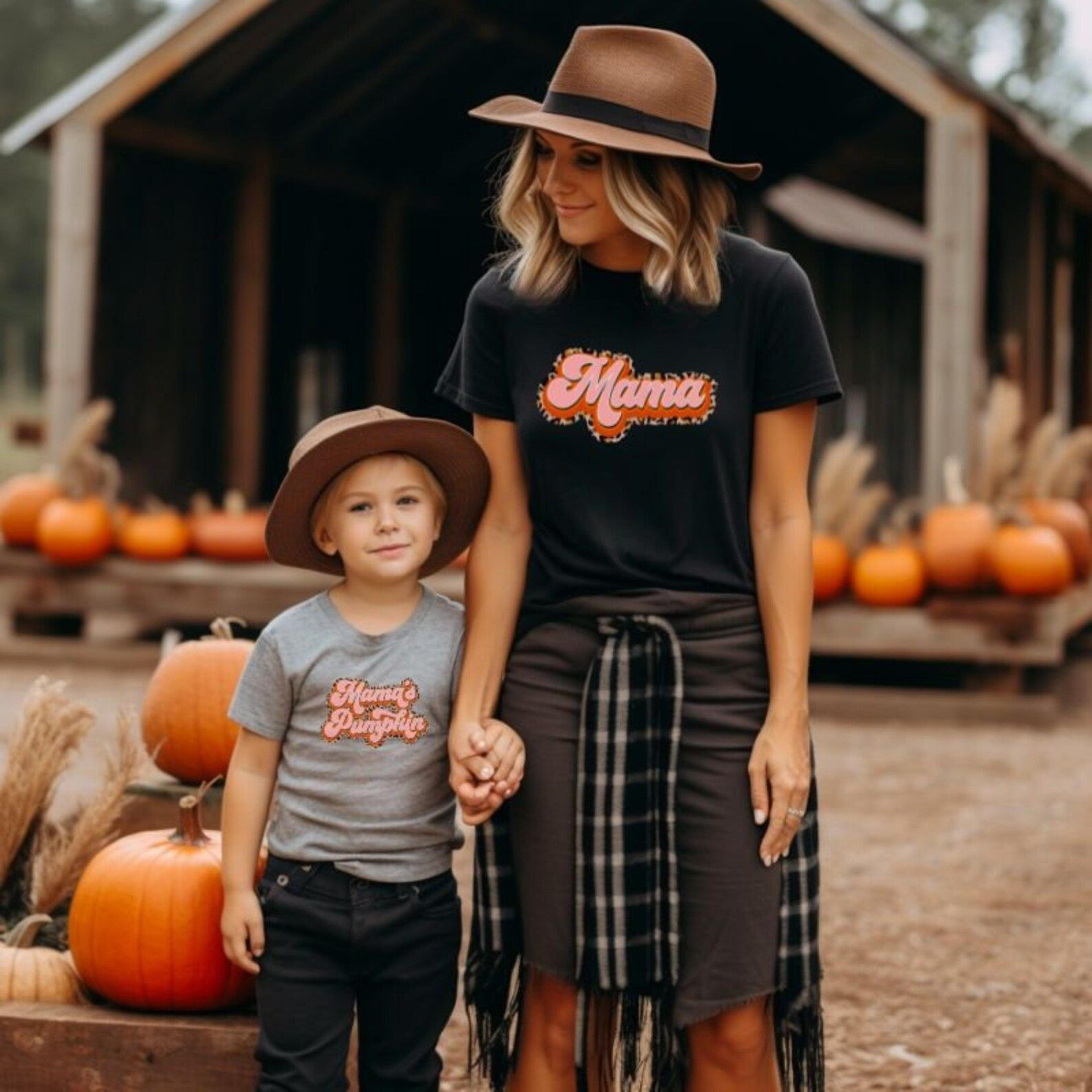 mommy & me halloween shirts, mama mini matching tees, mom kids spooky shirt, trick or treat pumpkin patch family outfit
