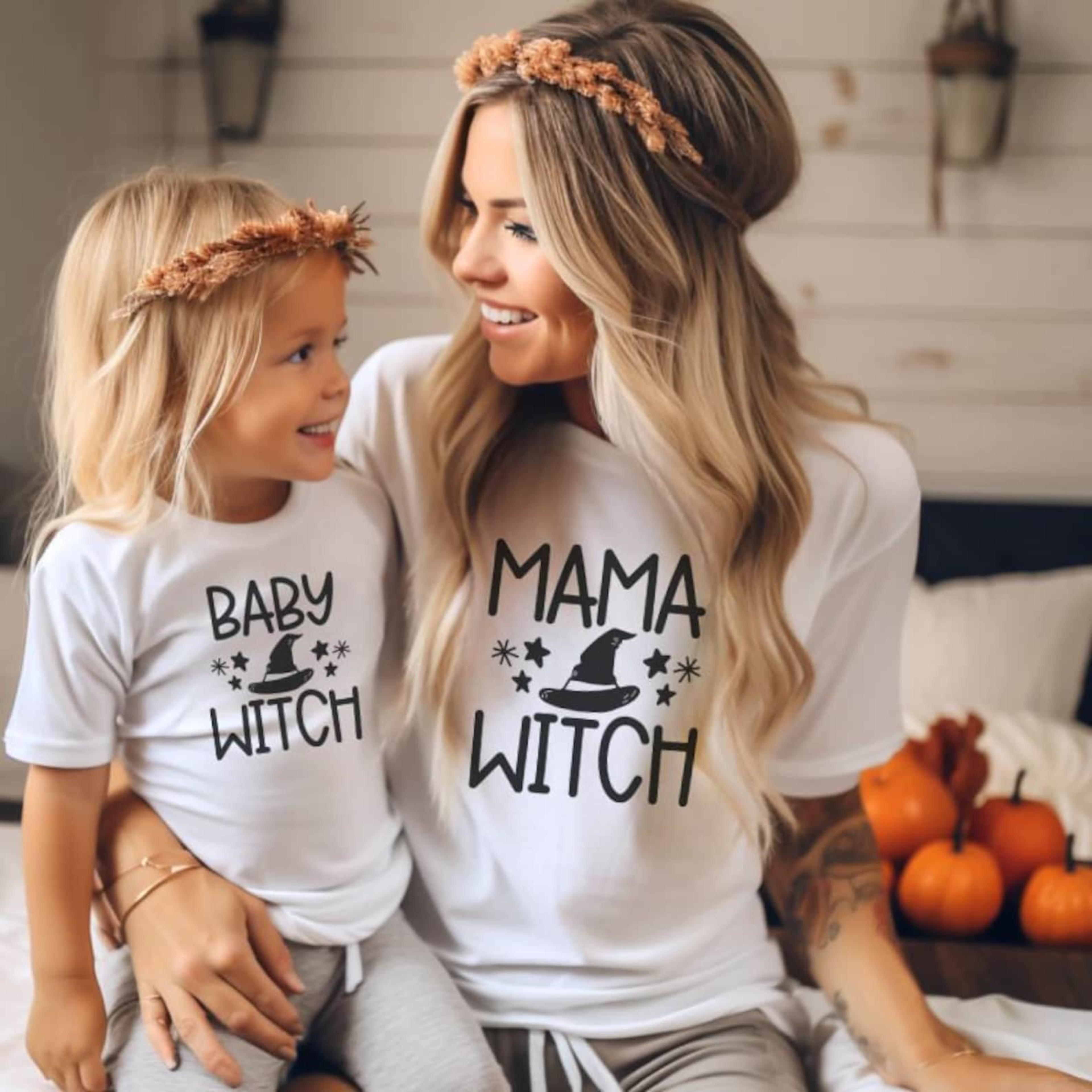 mommy & me halloween shirts, mama kids matching tees, mother daughter son spooky shirt, cute trick or treat family outfi