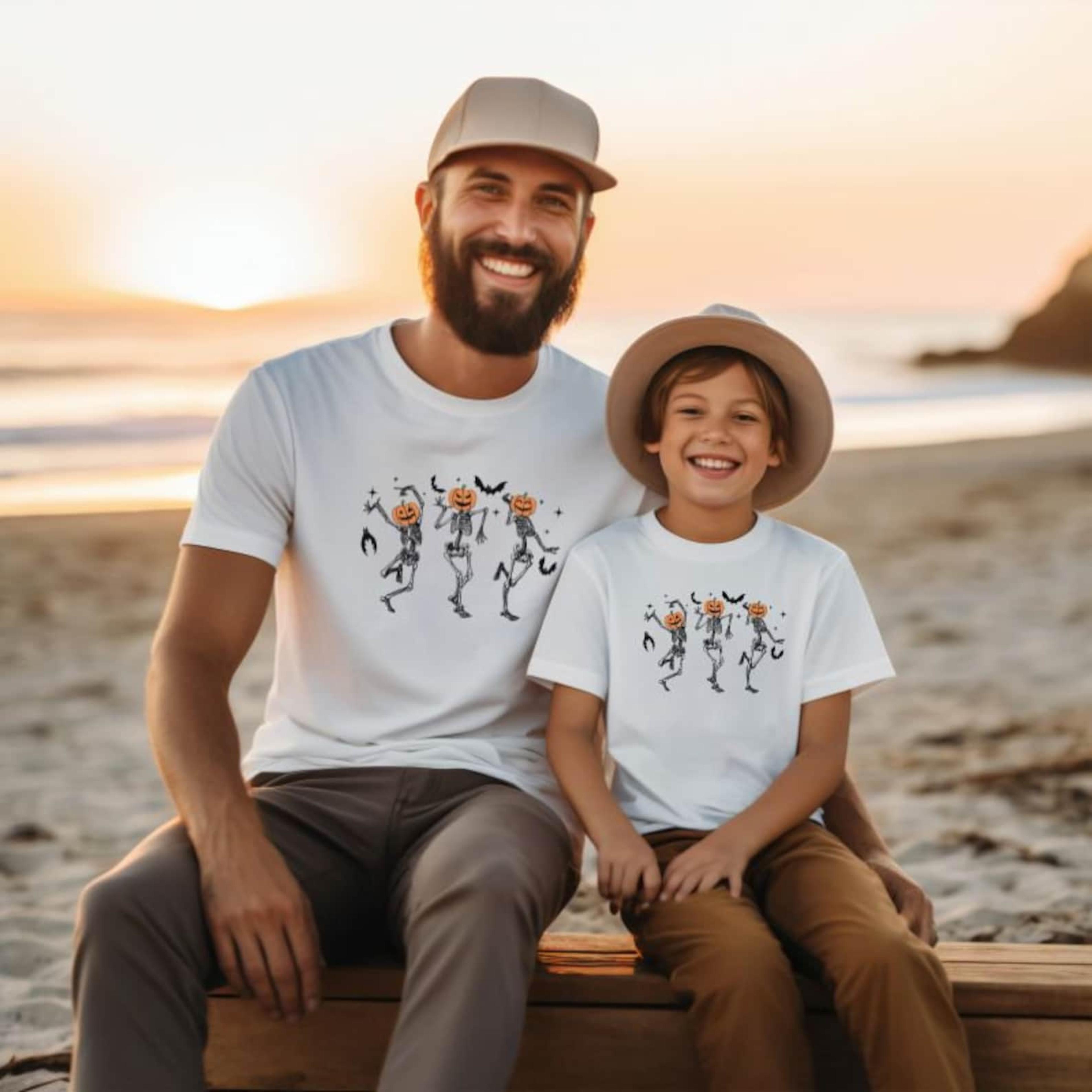 daddy & me halloween shirts, dad kids matching tees, father son daughter spooky shirt, trick or treat family halloween o