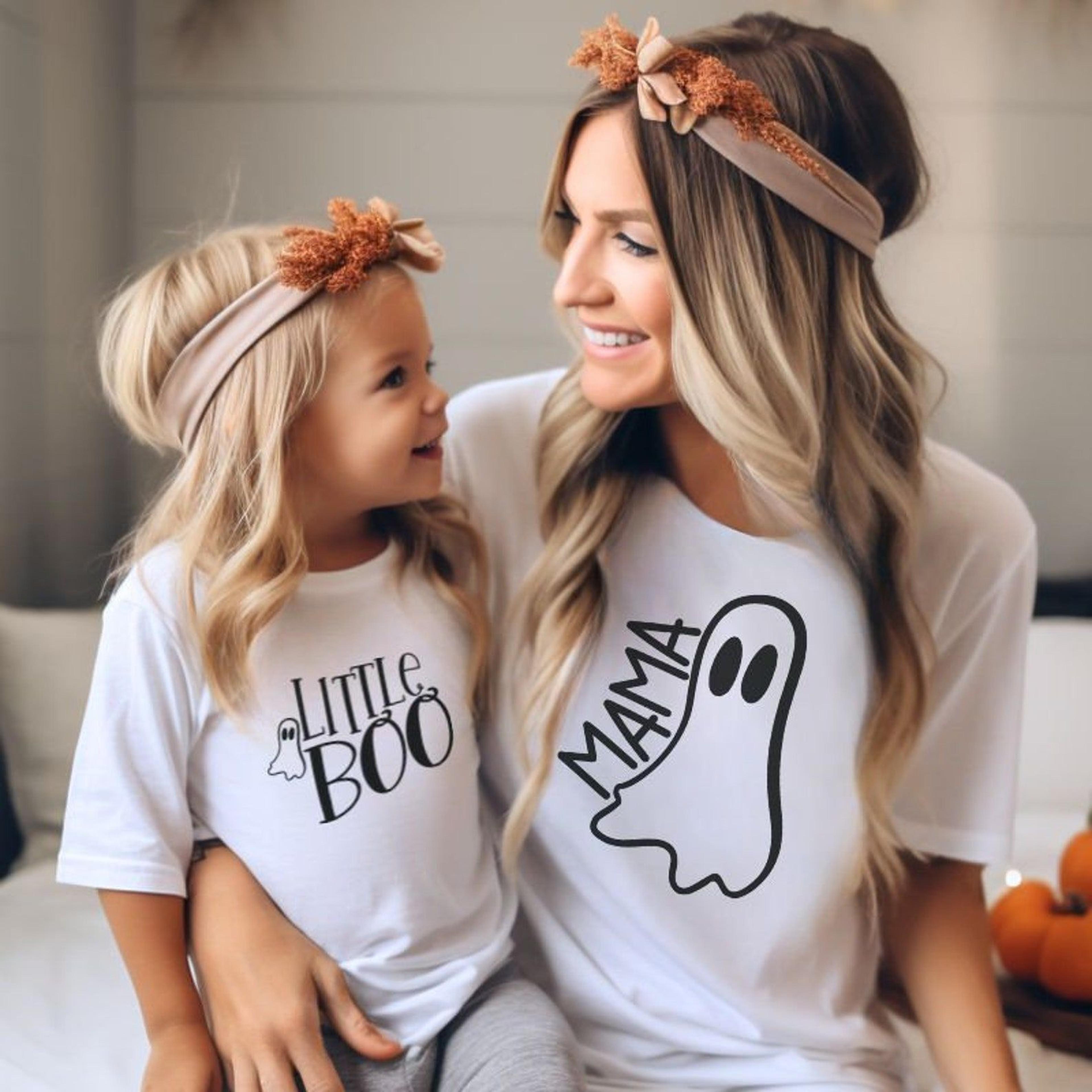 mommy & me halloween shirts, matching mama kids tees, mother daughter son spooky shirt, cute family outfi