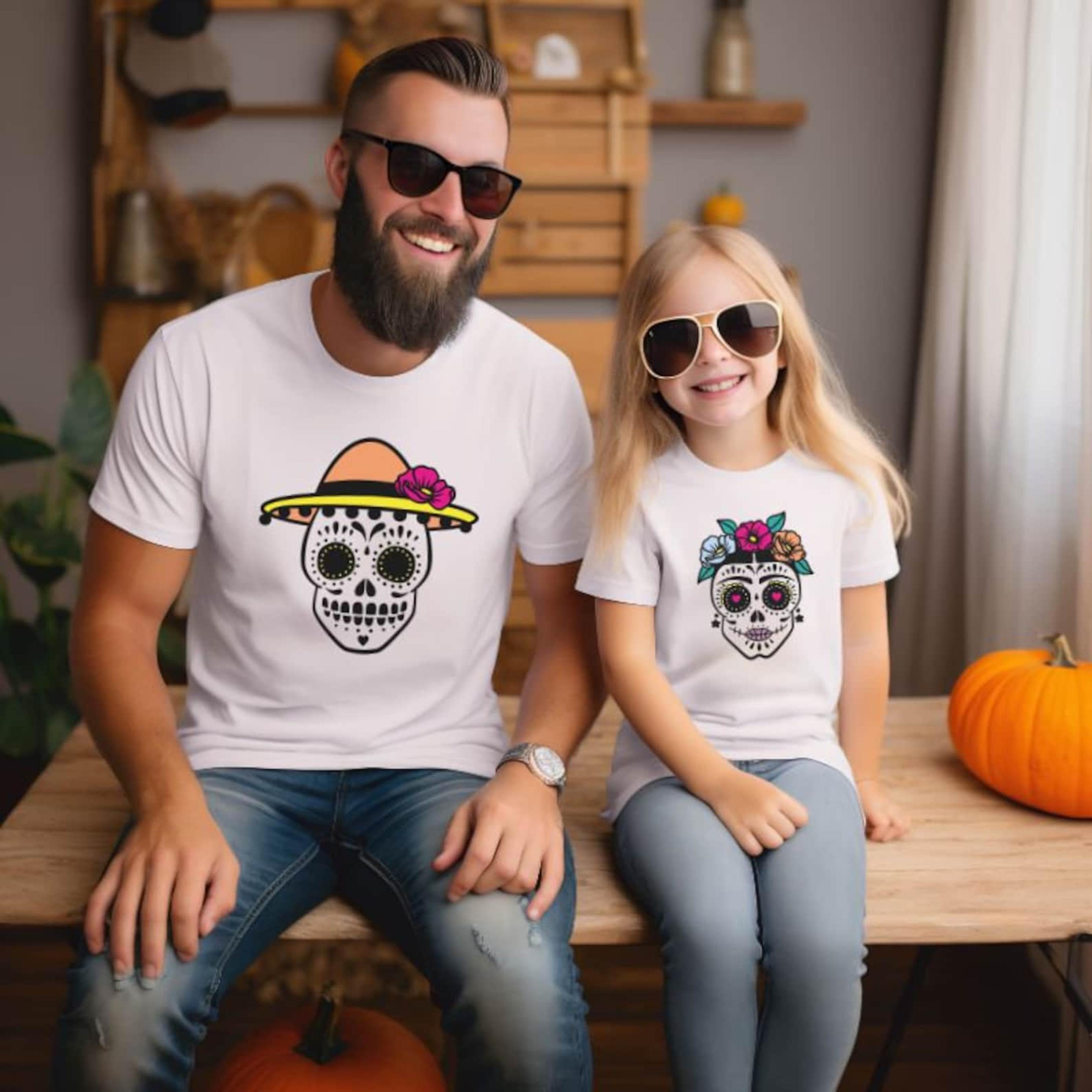dad and mini halloween tees, matching father kids spooky shirts, cute ghost family outfit, october party & pumpkin patch