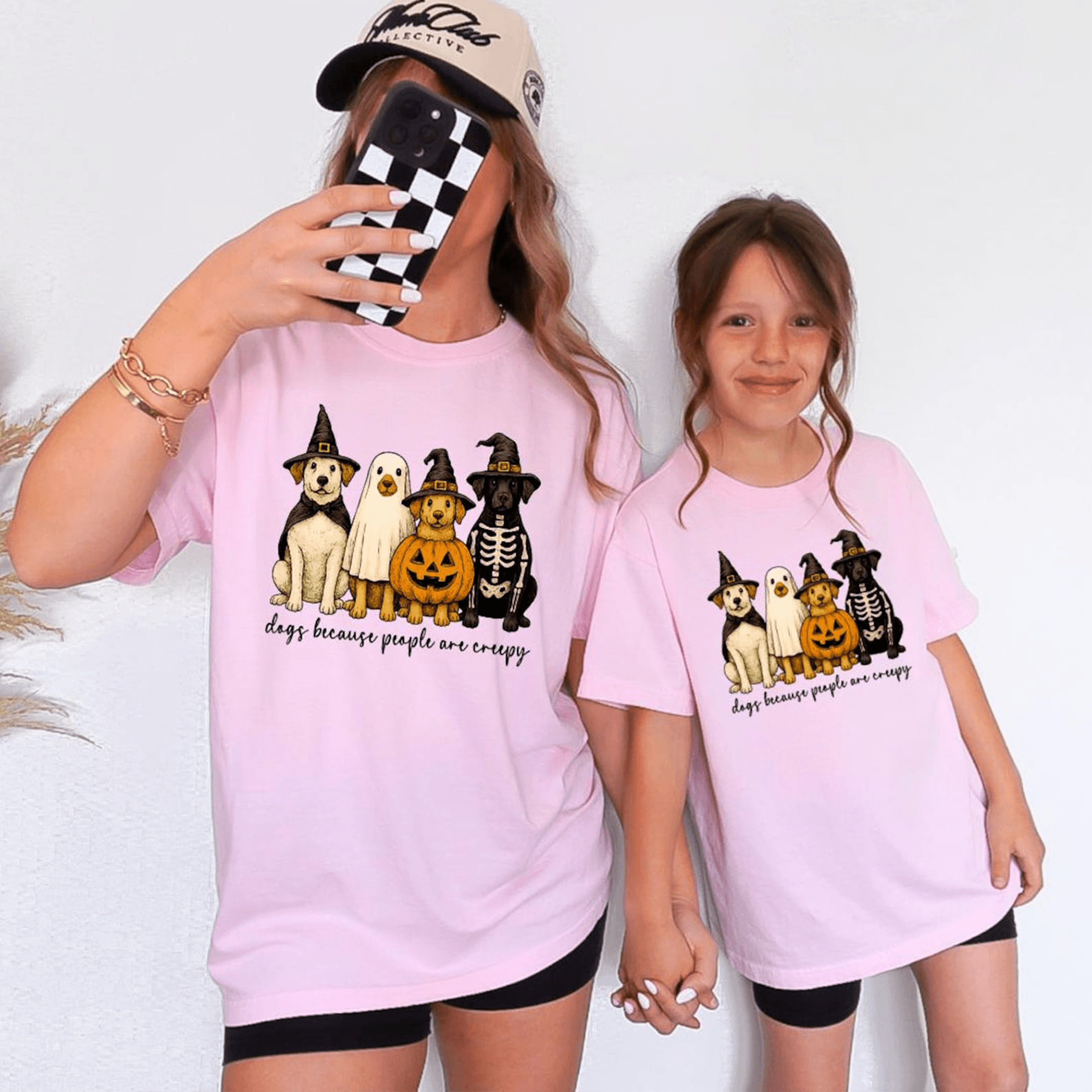 retro mama & mini halloween shirts, comfort colors mom kids tees, spooky mother child pumpkin patch outfit, fall gift