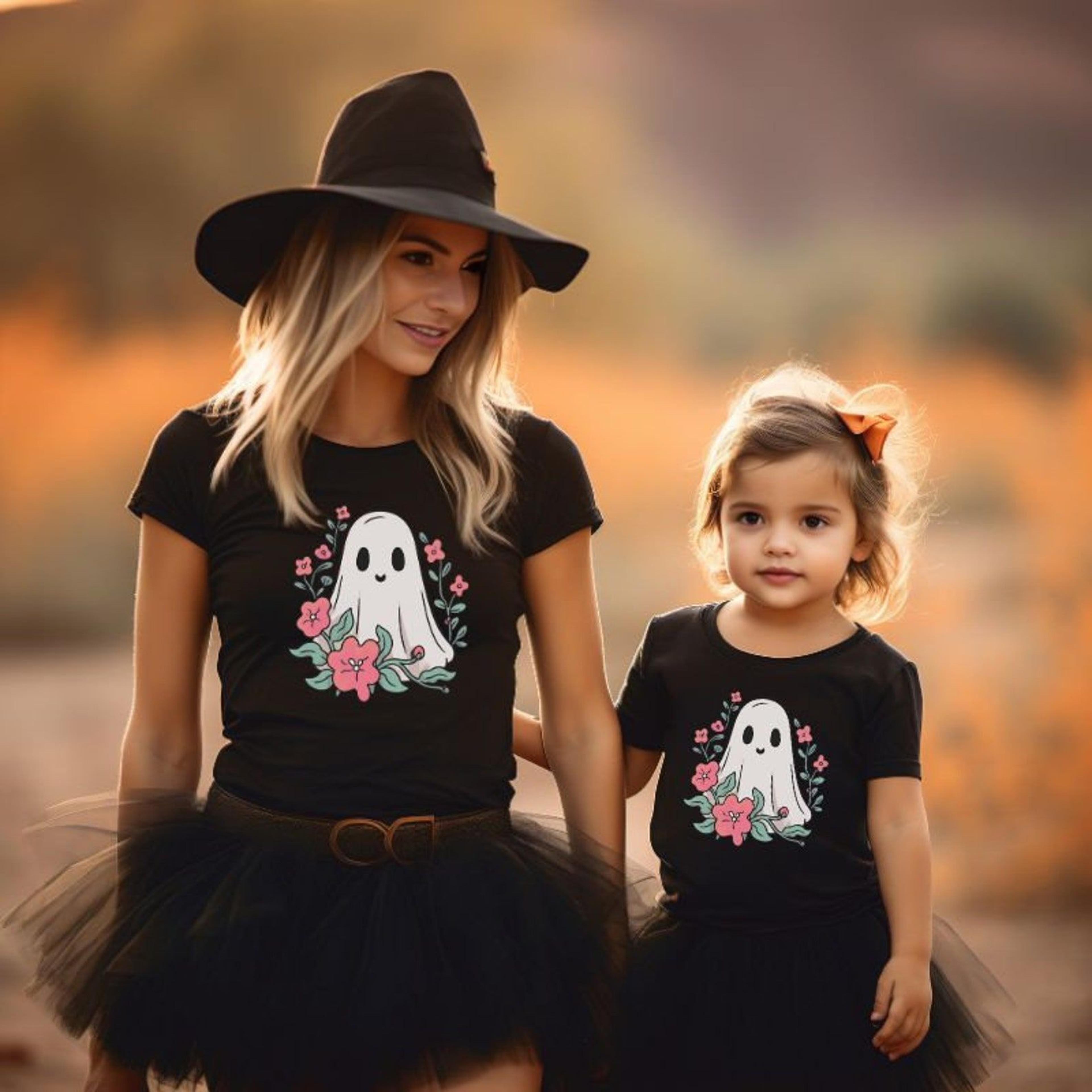 mom kids halloween shirts, matching mother daughter son tees, cute spooky family fall outfit, october pumpkin patch part