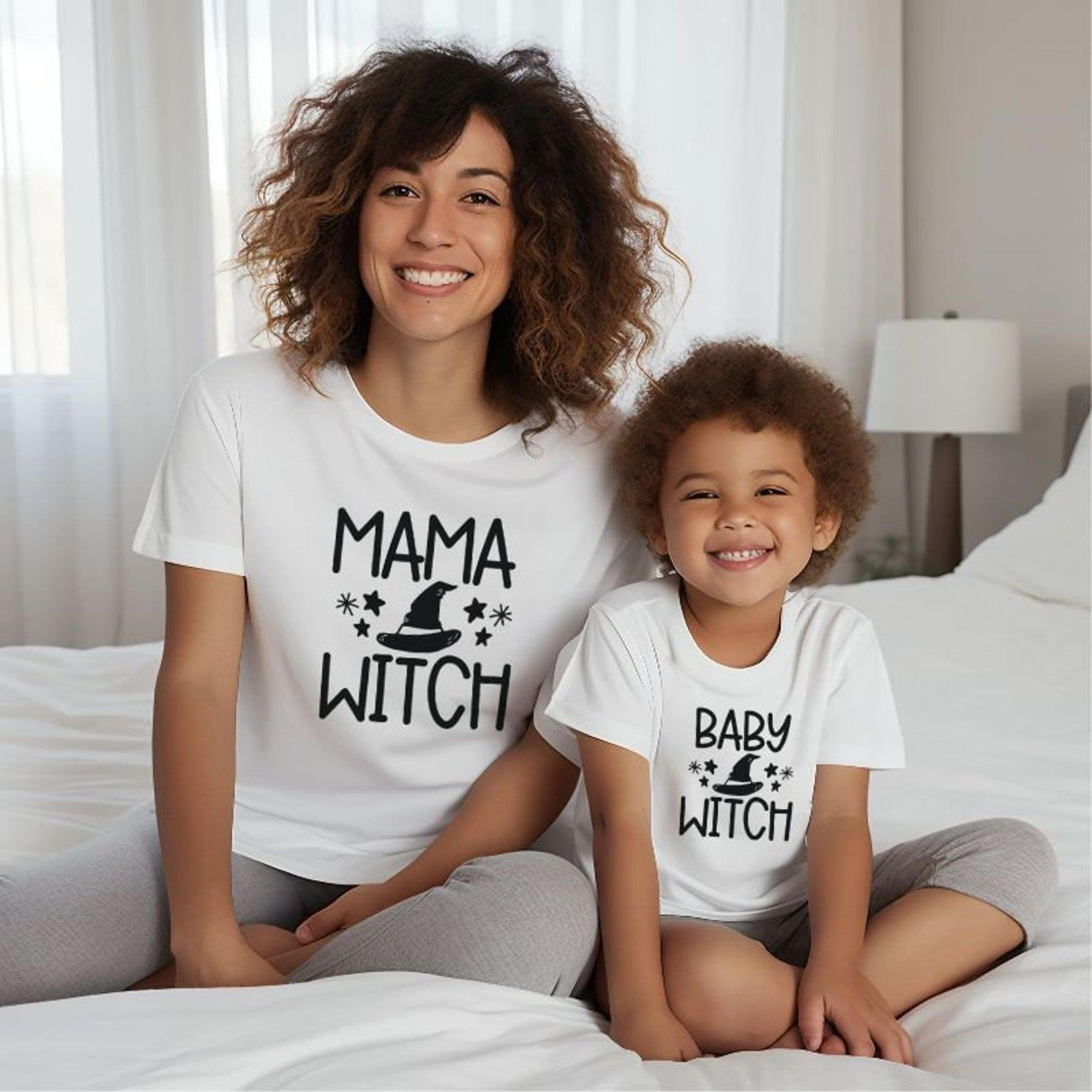 halloween mom & kids tees, spooky mother child matching shirts, cute pumpkin patch outfit, trick or treat family fall gi