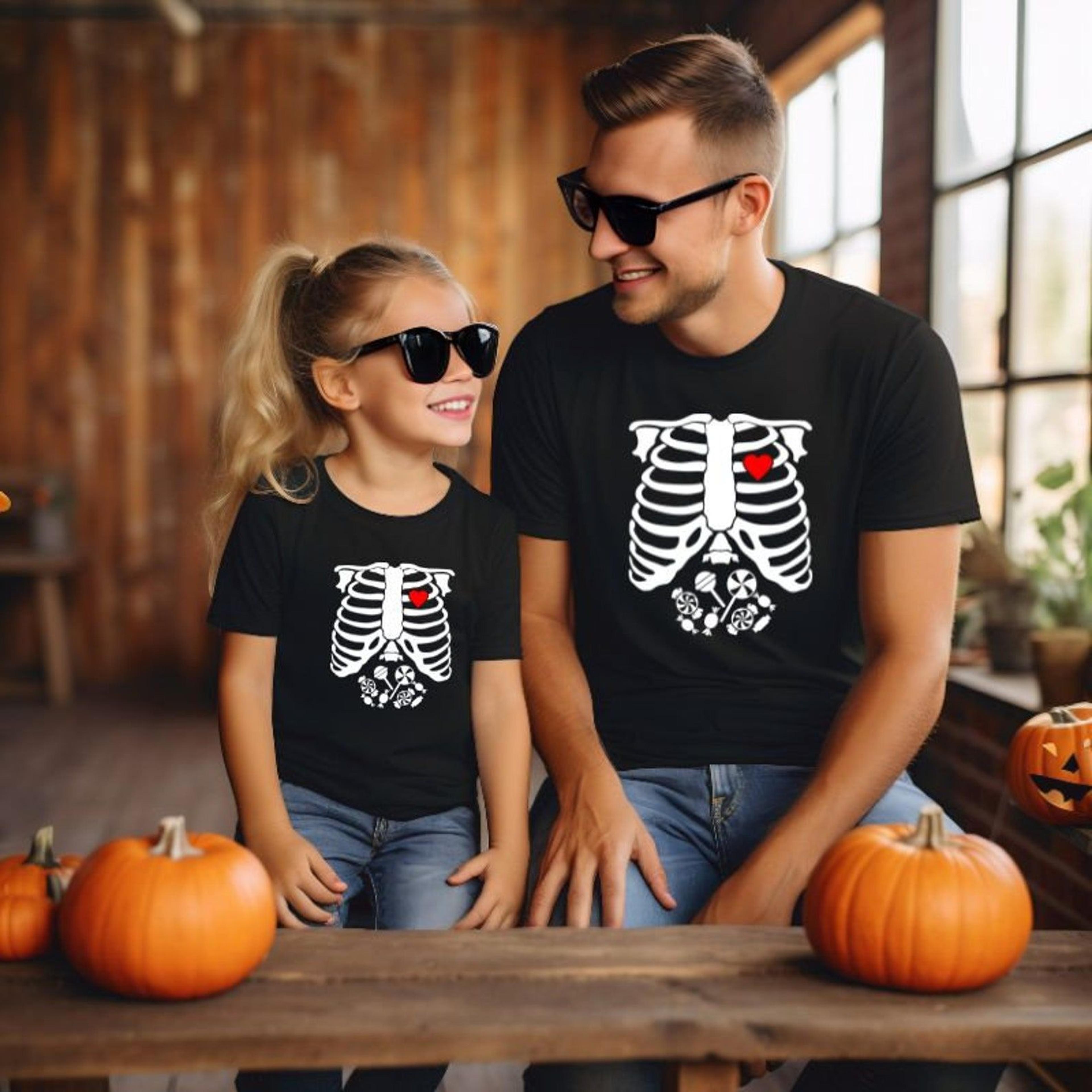 spooky dad & little monster shirts, father son daughter halloween tees, matching kids trick or treat pumpkin patch outfi