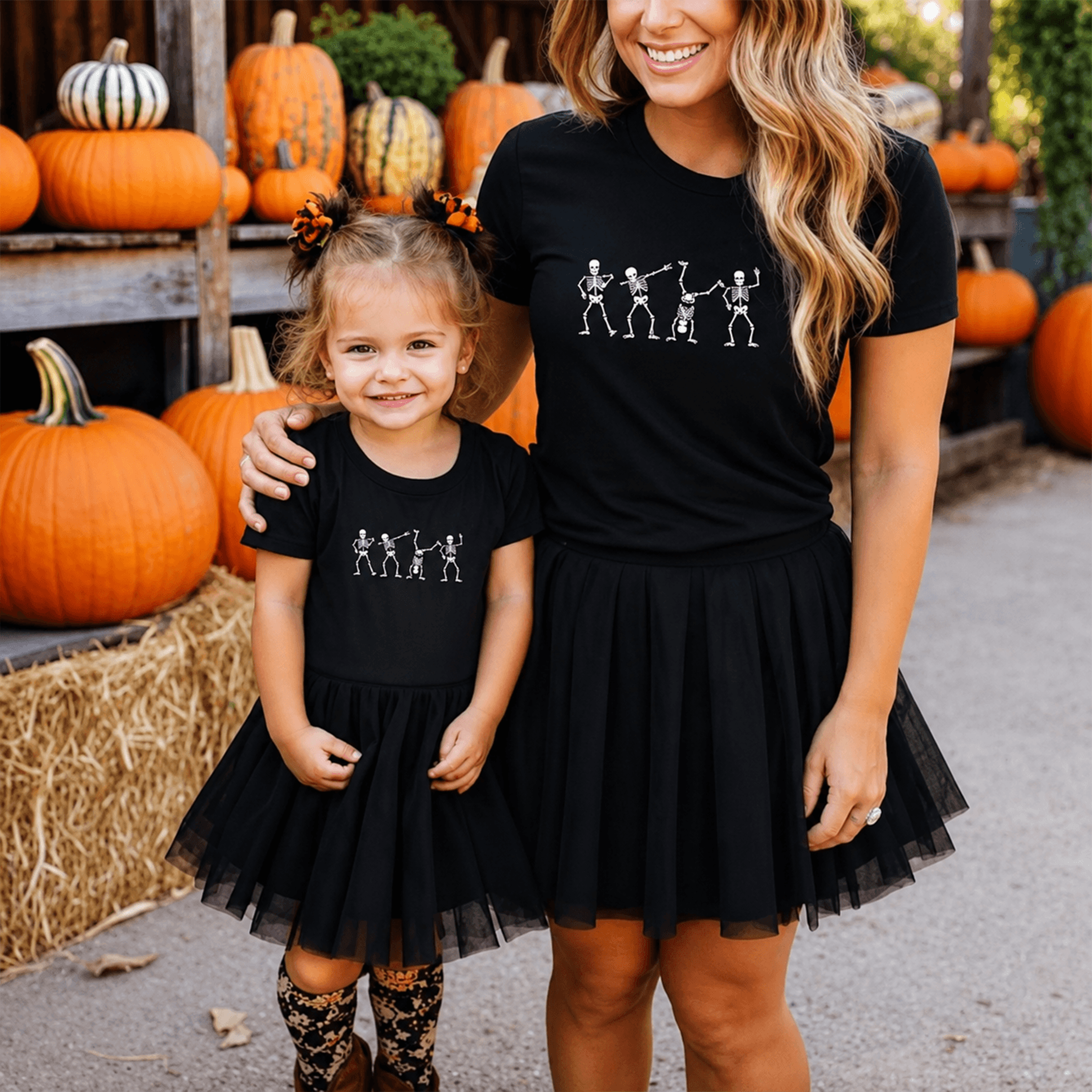 mother & little boo halloween tees, mom kids matching spooky shirts, cute trick or treat pumpkin patch fall family outfi