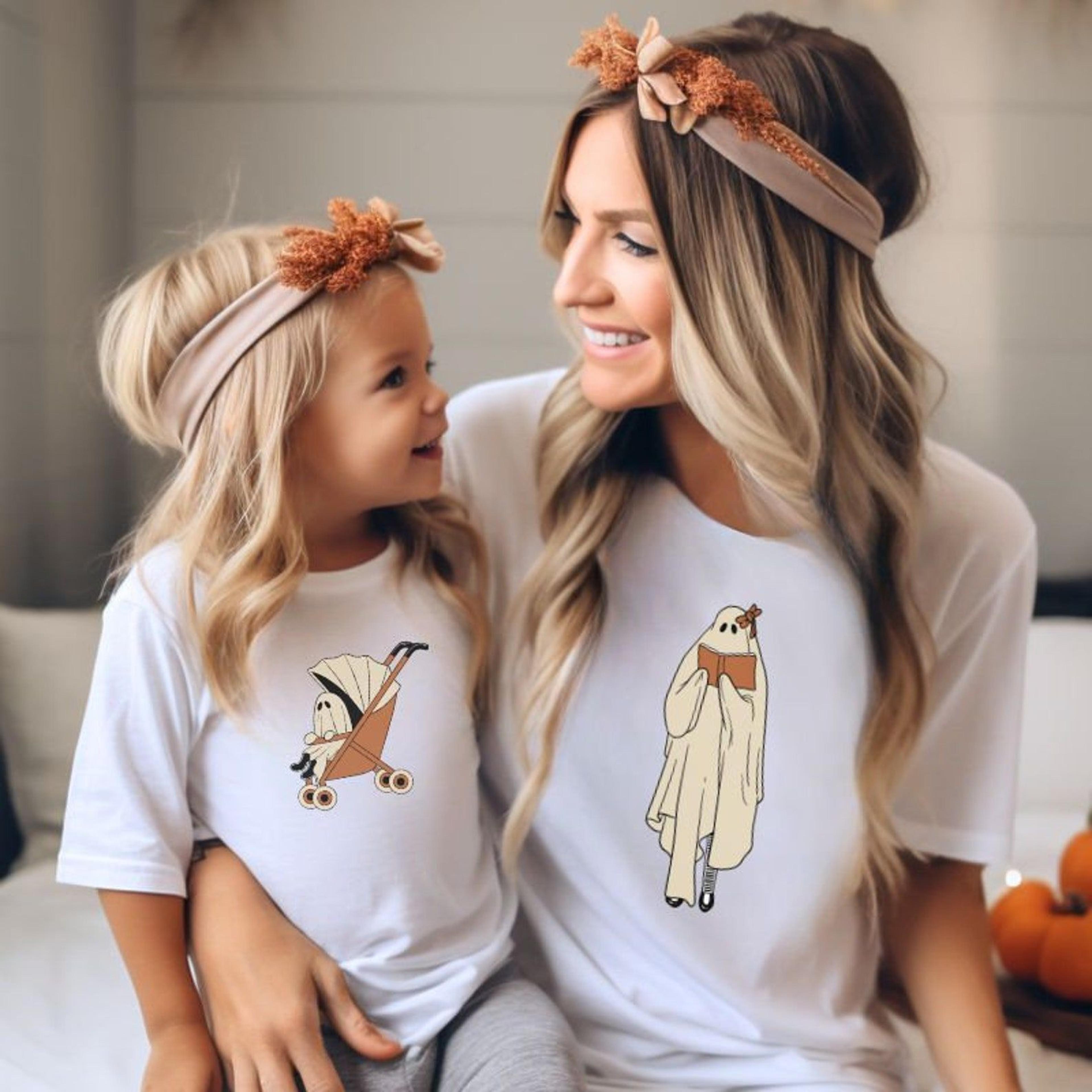 witchy mom & kids halloween shirts, mother daughter son matching tees, spooky october family outfit, trick or treat gift