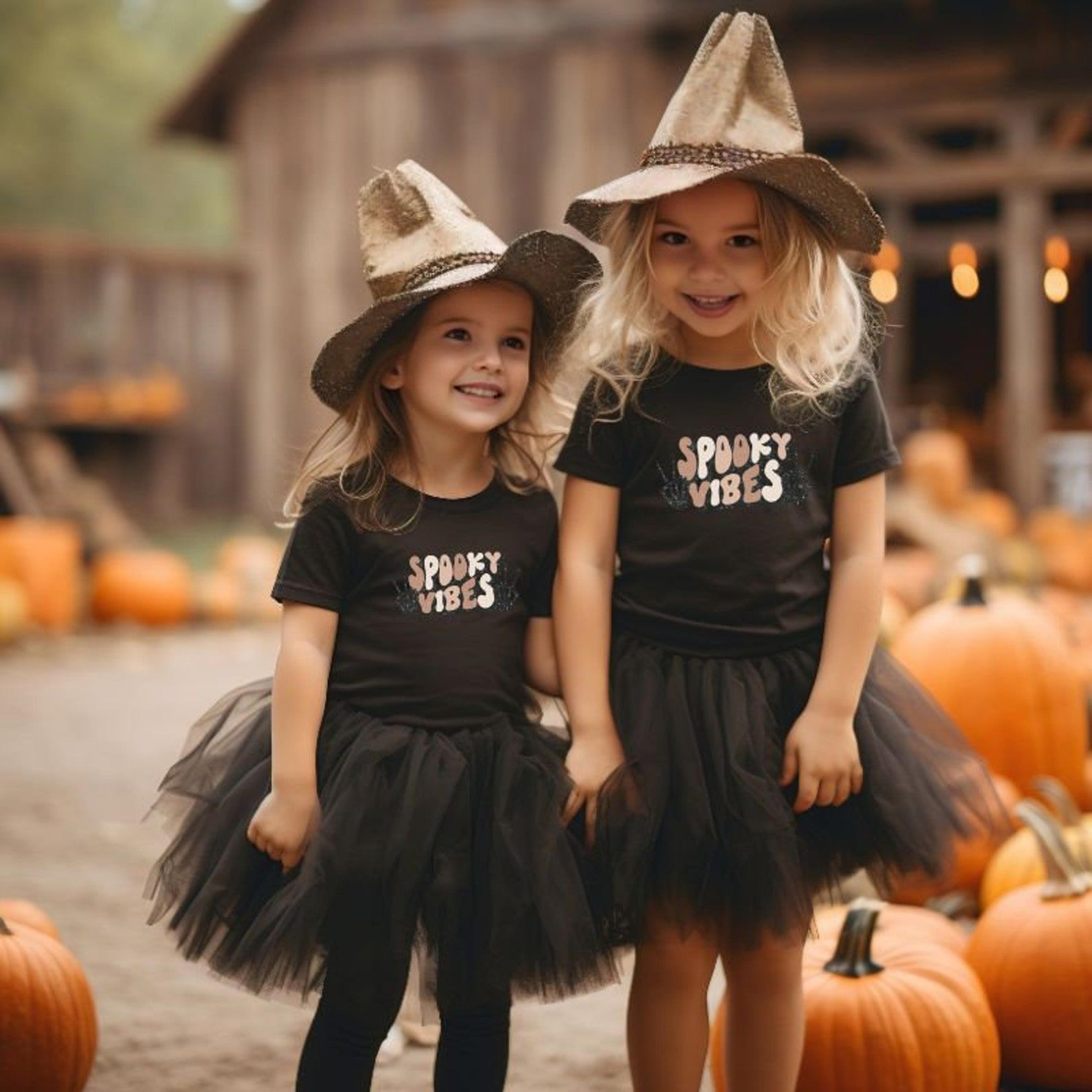 matching kids halloween shirts, big boo little boo sibling tees, cute ghost brother sister trick or treat halloween outf
