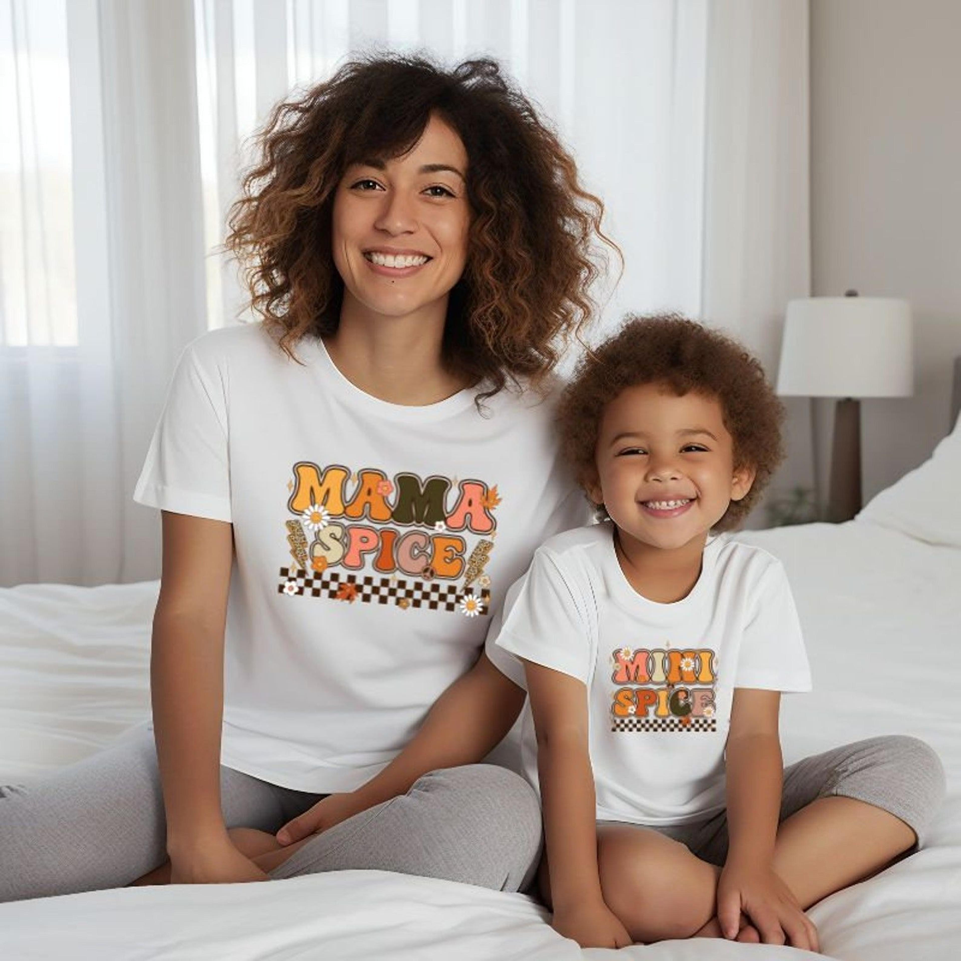 mommy and me halloween shirts, matching mama mini ghost tees, cute spooky family trick or treat fall outfit gift