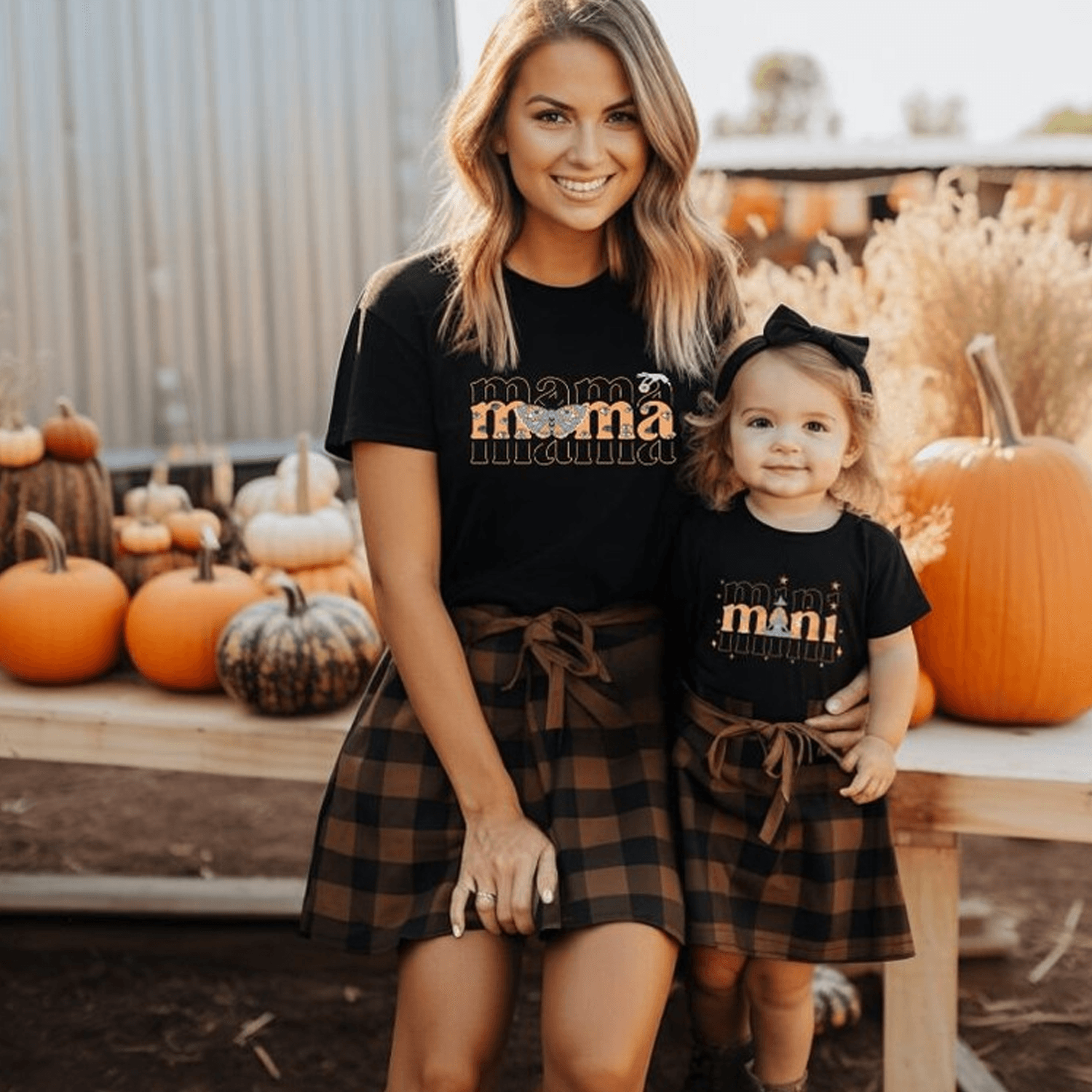 mommy and me halloween shirts, retro spooky mama mini tees, matching mother kids ghost trick or treat family outfit