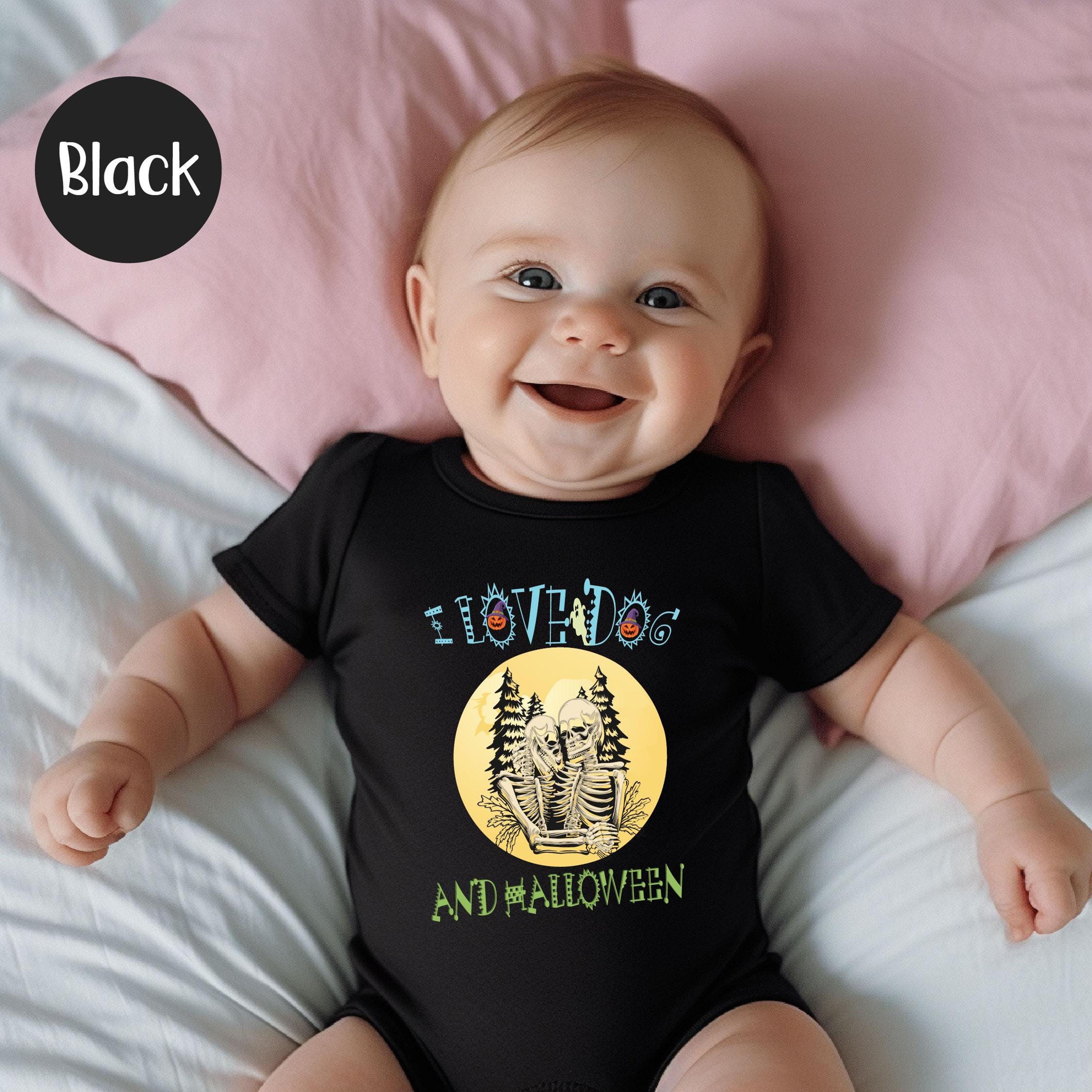 i love dogs and halloween toddler shirt, cute spooky dog kids tee, puppy halloween shirt, trick or treat gift for kids