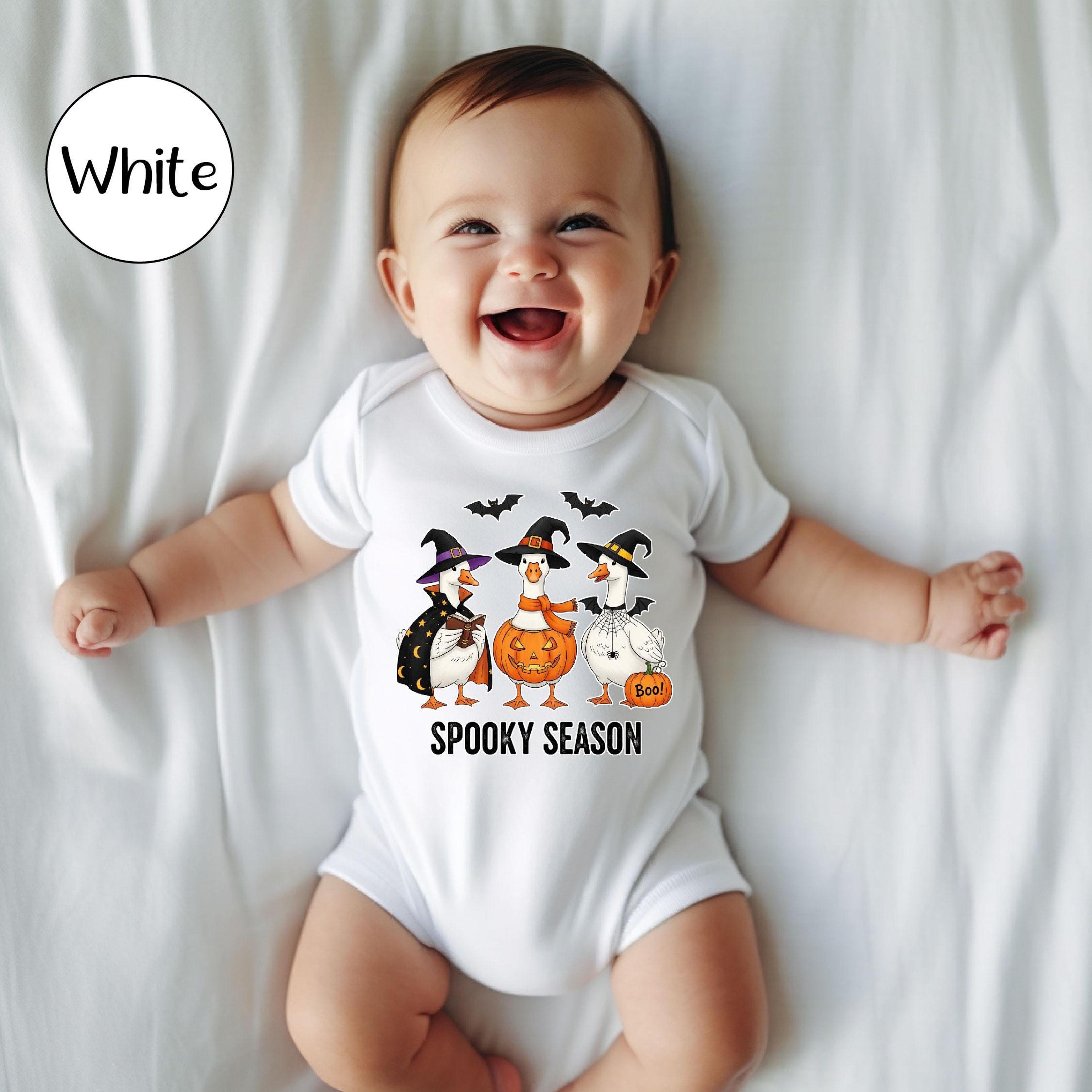 spooky season goose youth shirt, witch goose halloween tee, cute funny kids shirt, trick or treat halloween gift