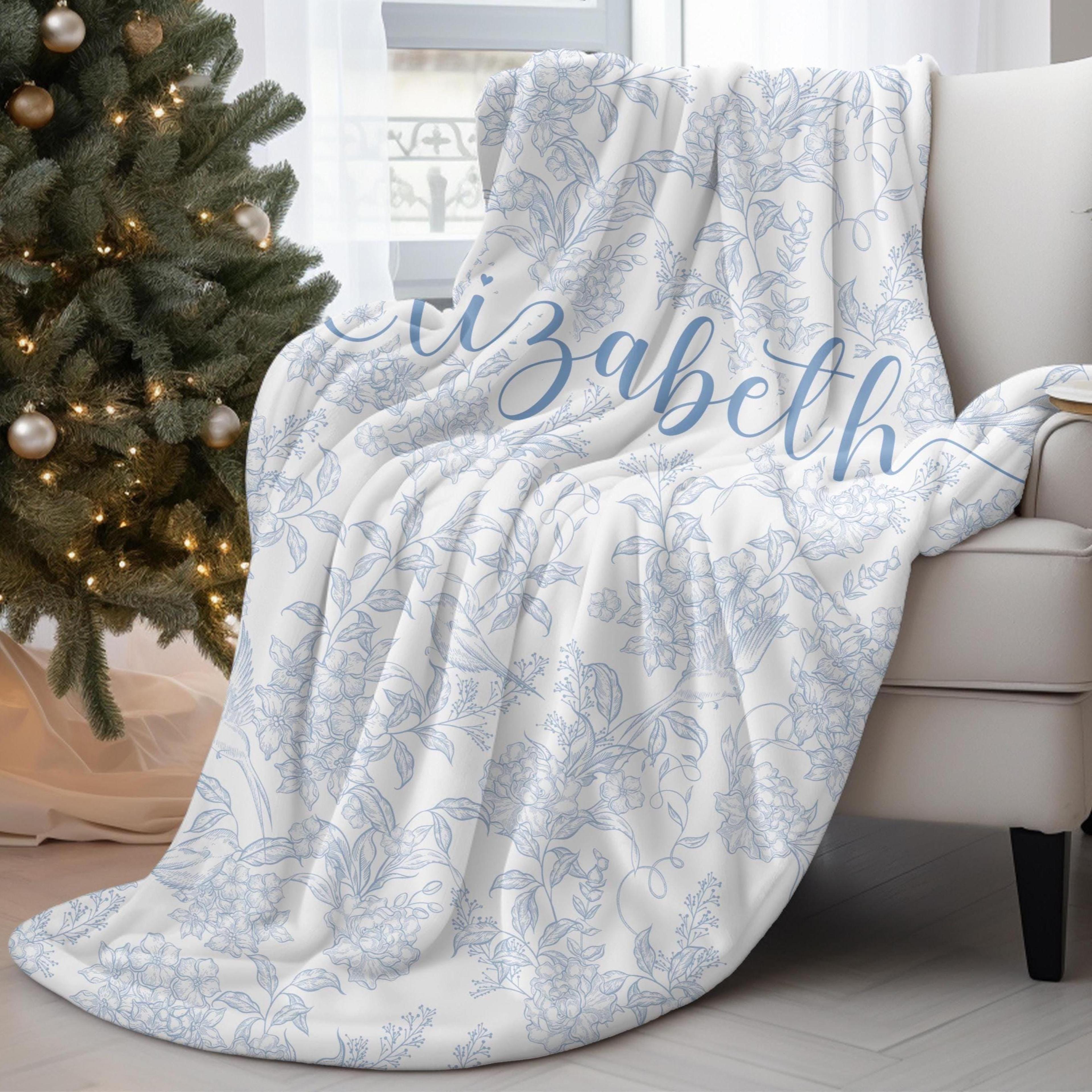 personalized cottagecore minky blanket, custom name floral throw, cozy wildflower nursery decor, baby shower gift