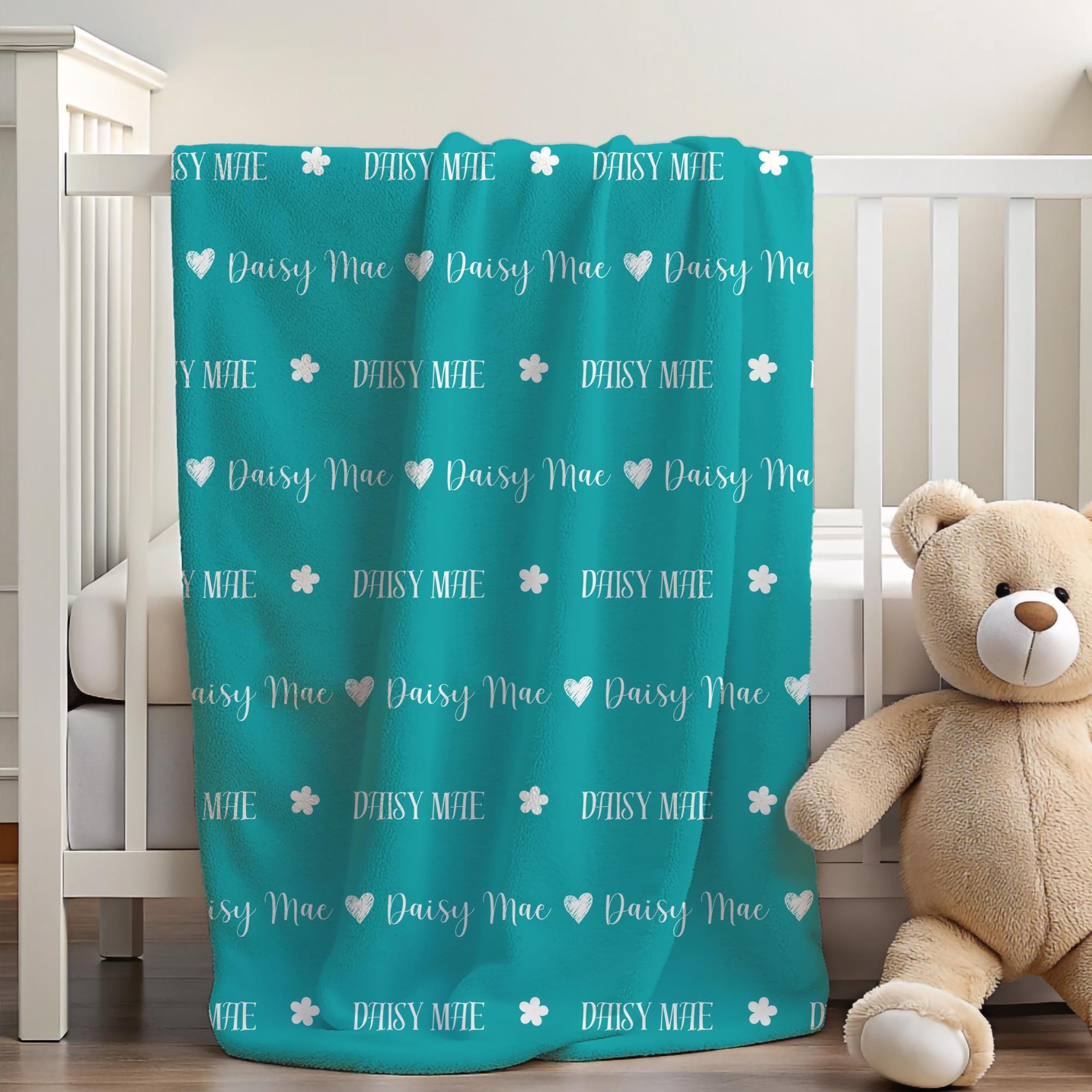 personalized first & middle name blanket, dual font custom plush throw, 20 colors, baby kids teen birthday & shower gift