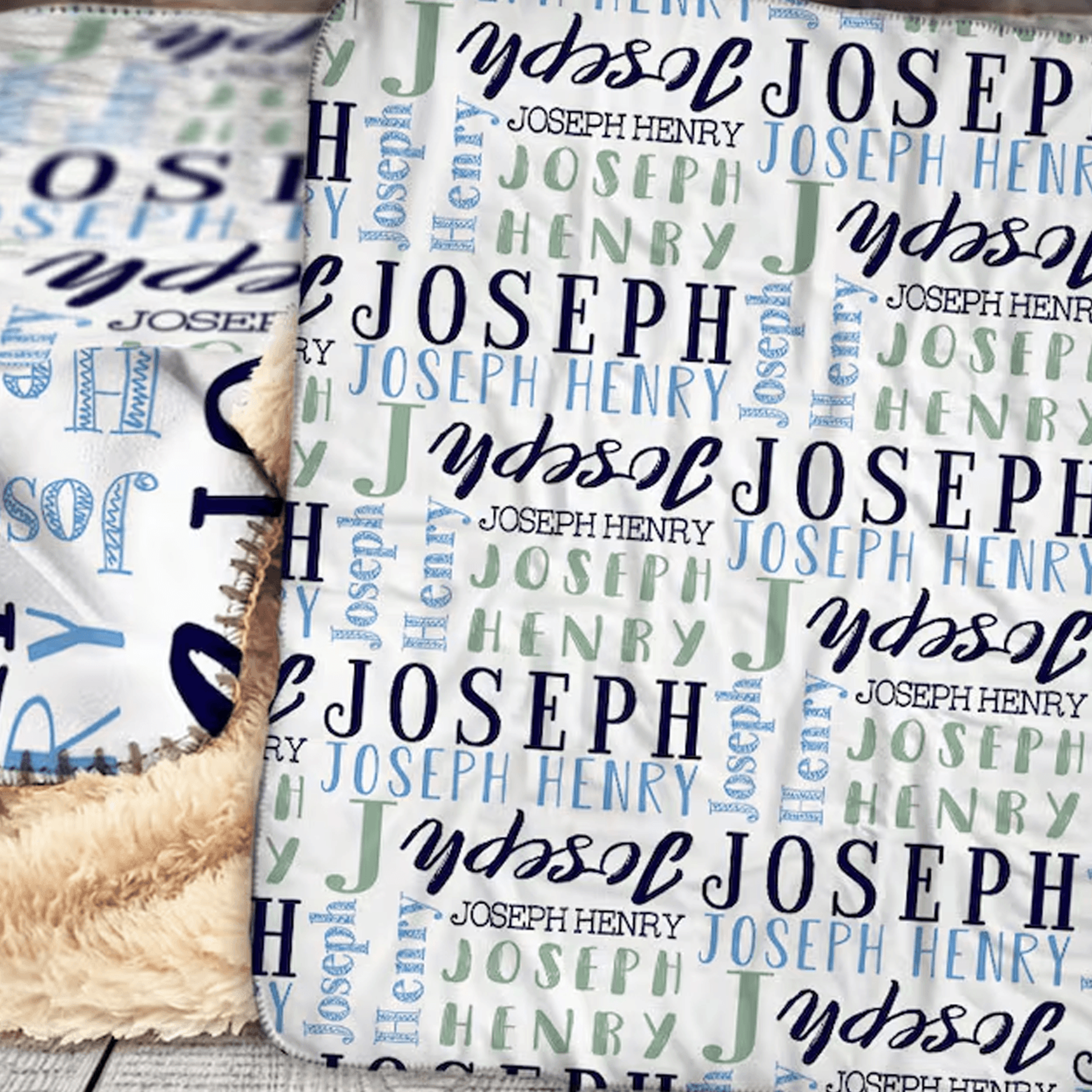 custom name sherpa blanket, personalized kids name design, baby nursery decor, birthday baby shower gift for boy or girl