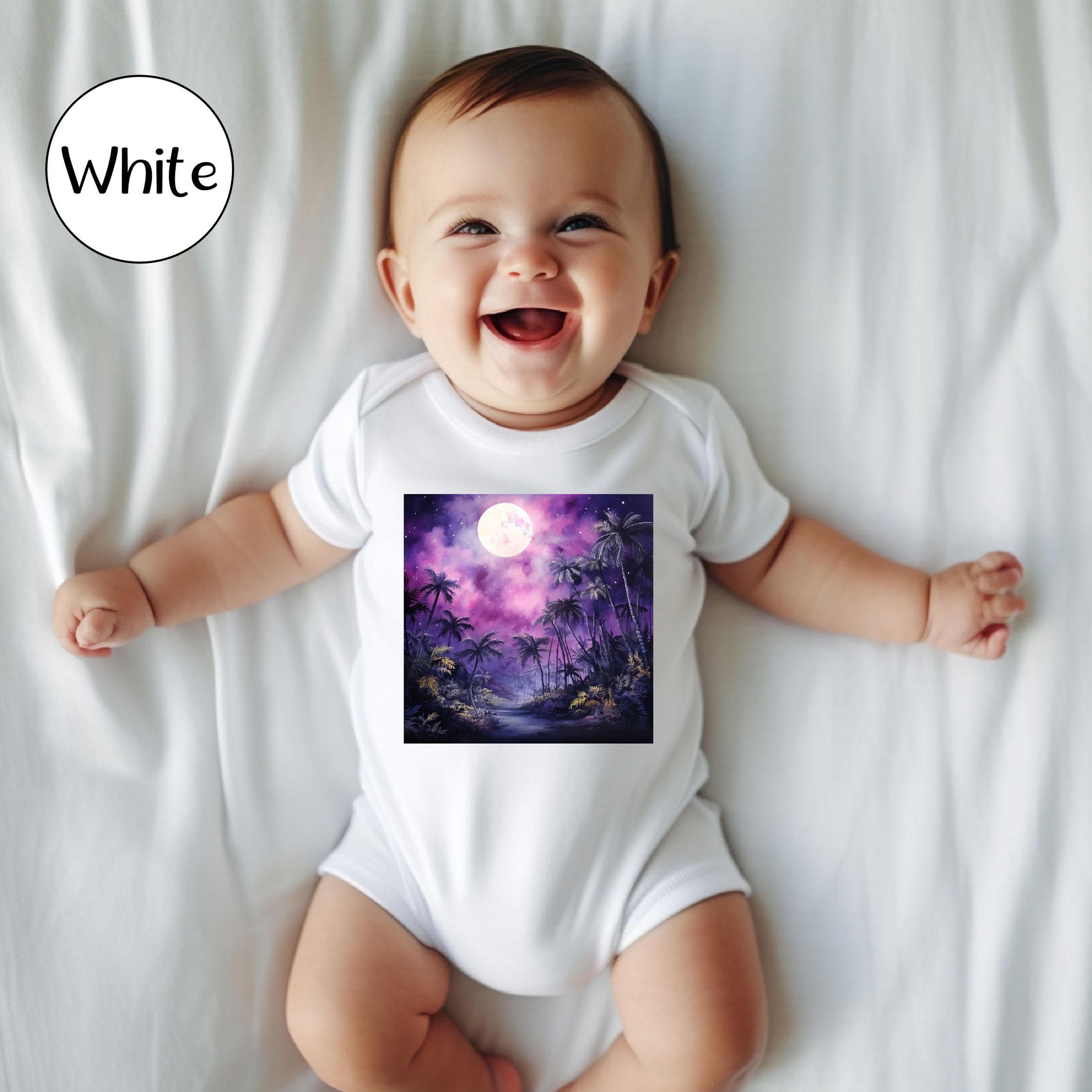 purple moon halloween kids shirt & baby bodysuit, spooky night graphic tee, mystical fall sibling outfit, halloween gift
