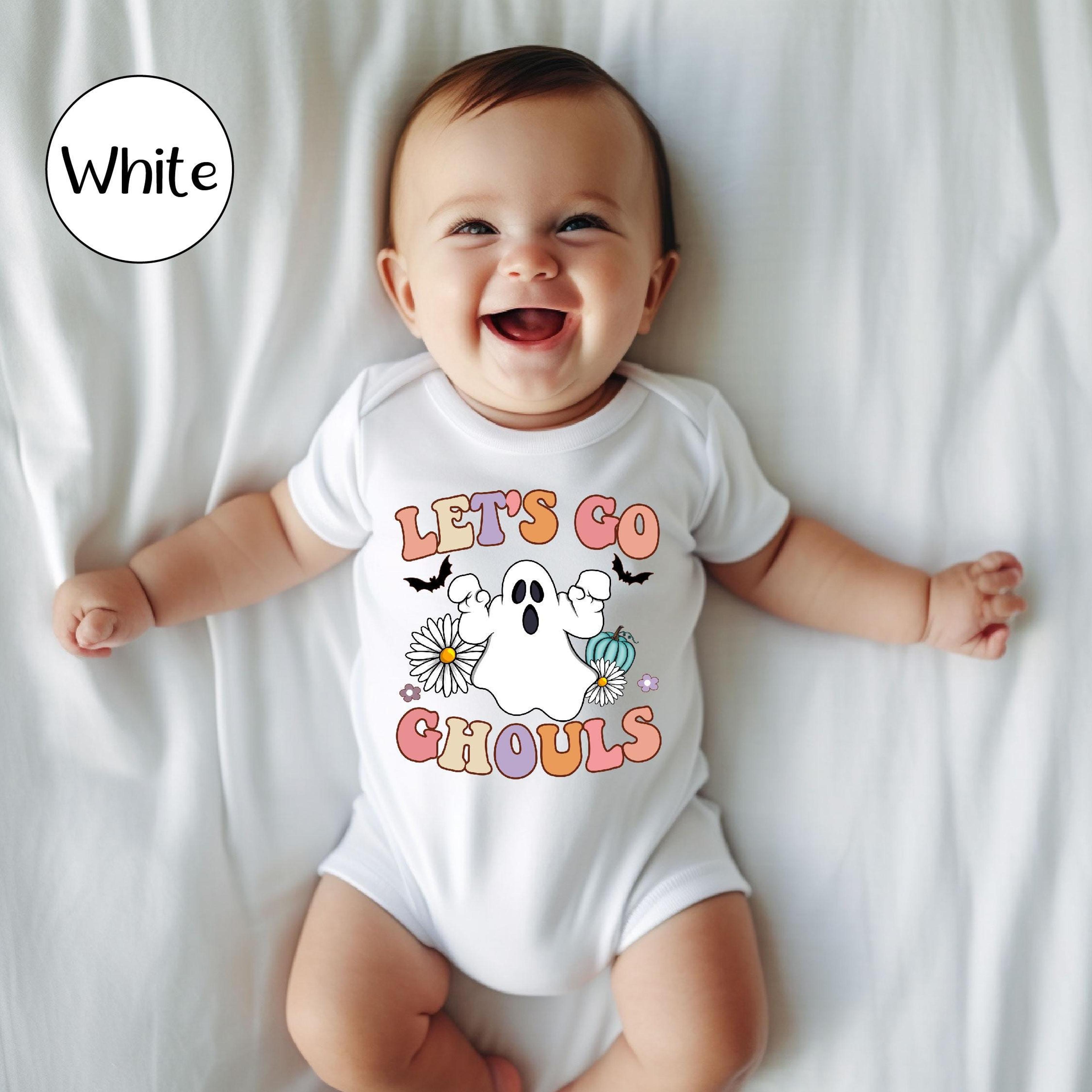 lets go ghouls baby bodysuit cute ghost halloween onesie groovy spooky infant outfit first halloween baby gift