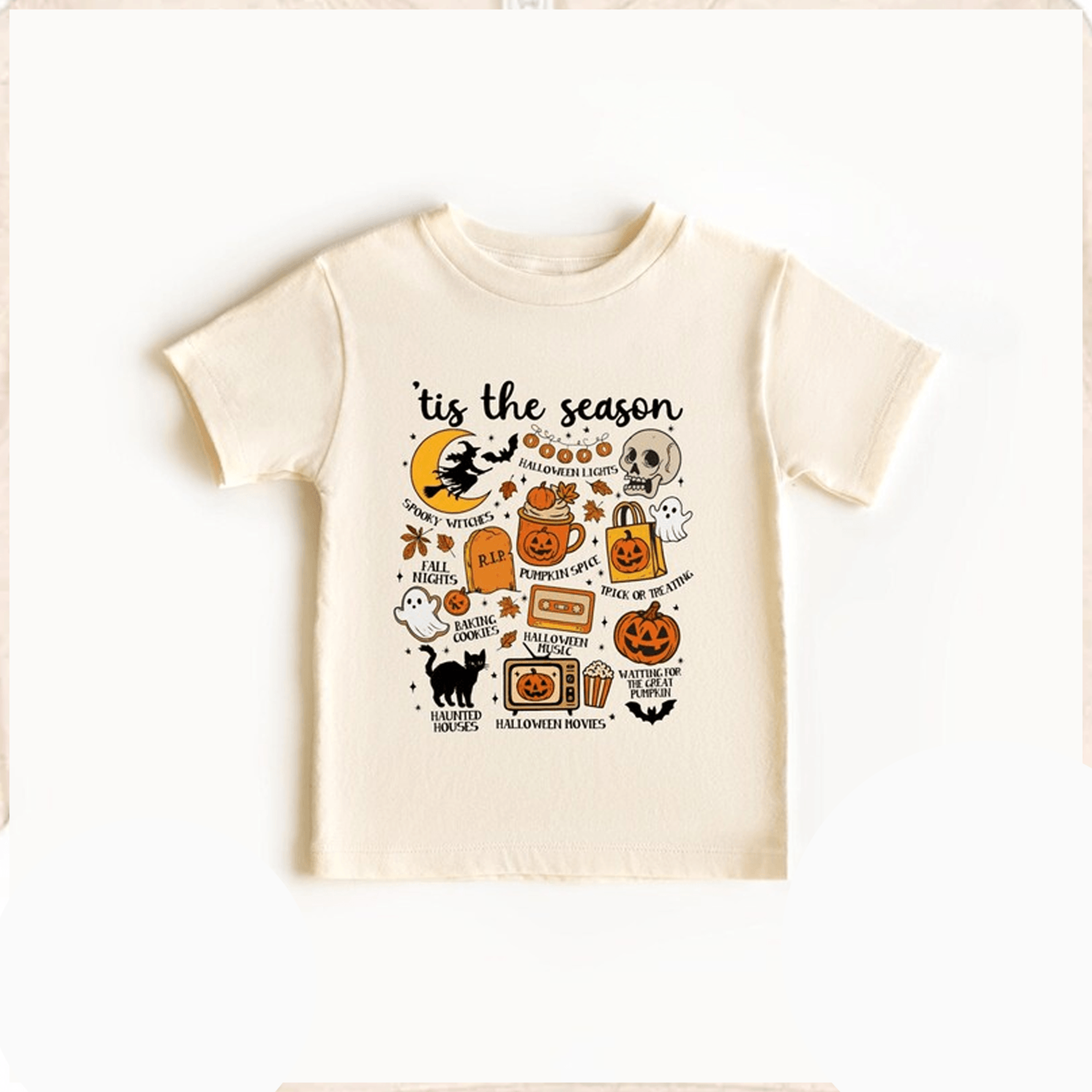tis the season halloween baby bodysuit, cute spooky pumpkin infant onesie, retro ghost fall outfit, halloween baby gift