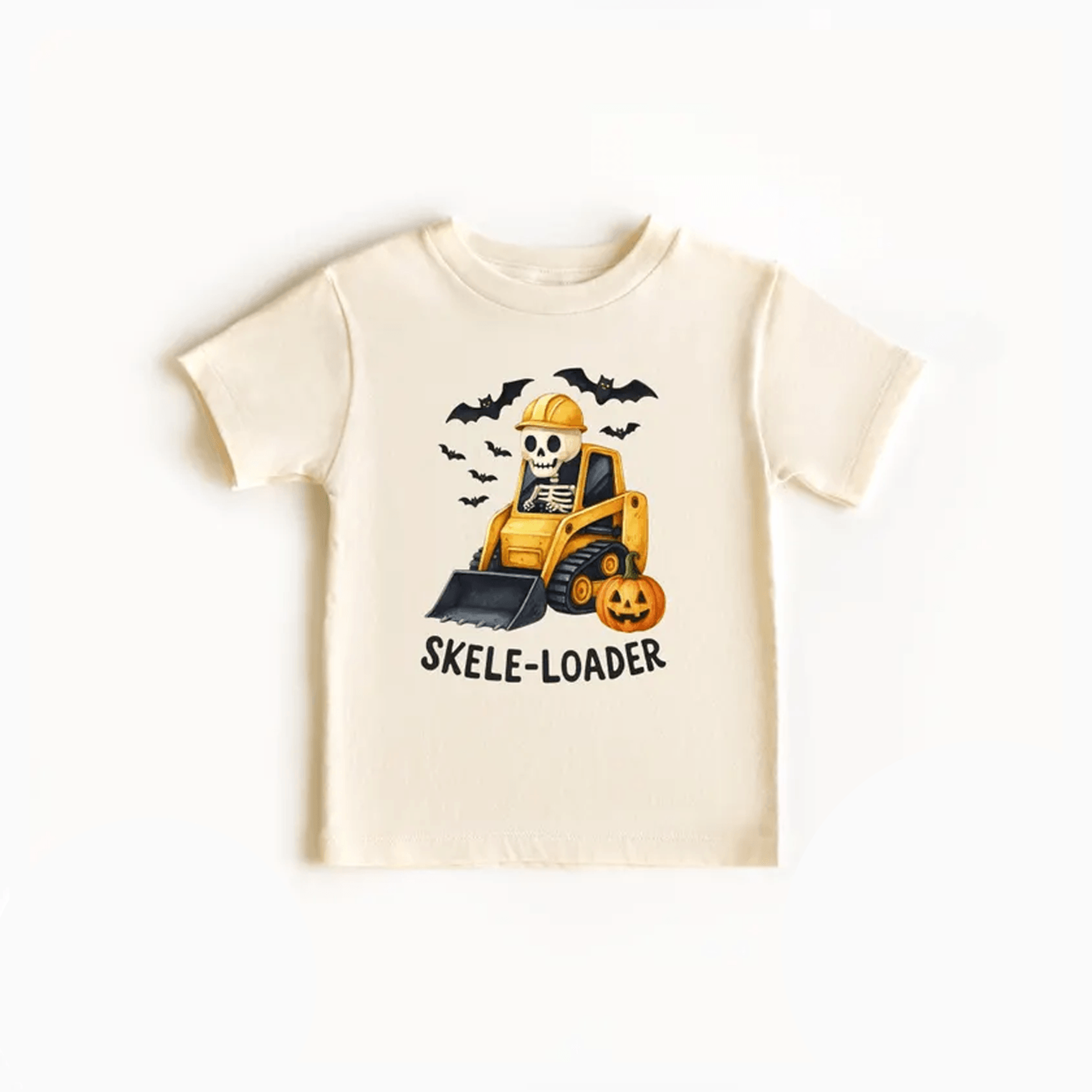 skele loader halloween kids shirt skeleton construction loader tee spooky truck toddler outfit halloween gift