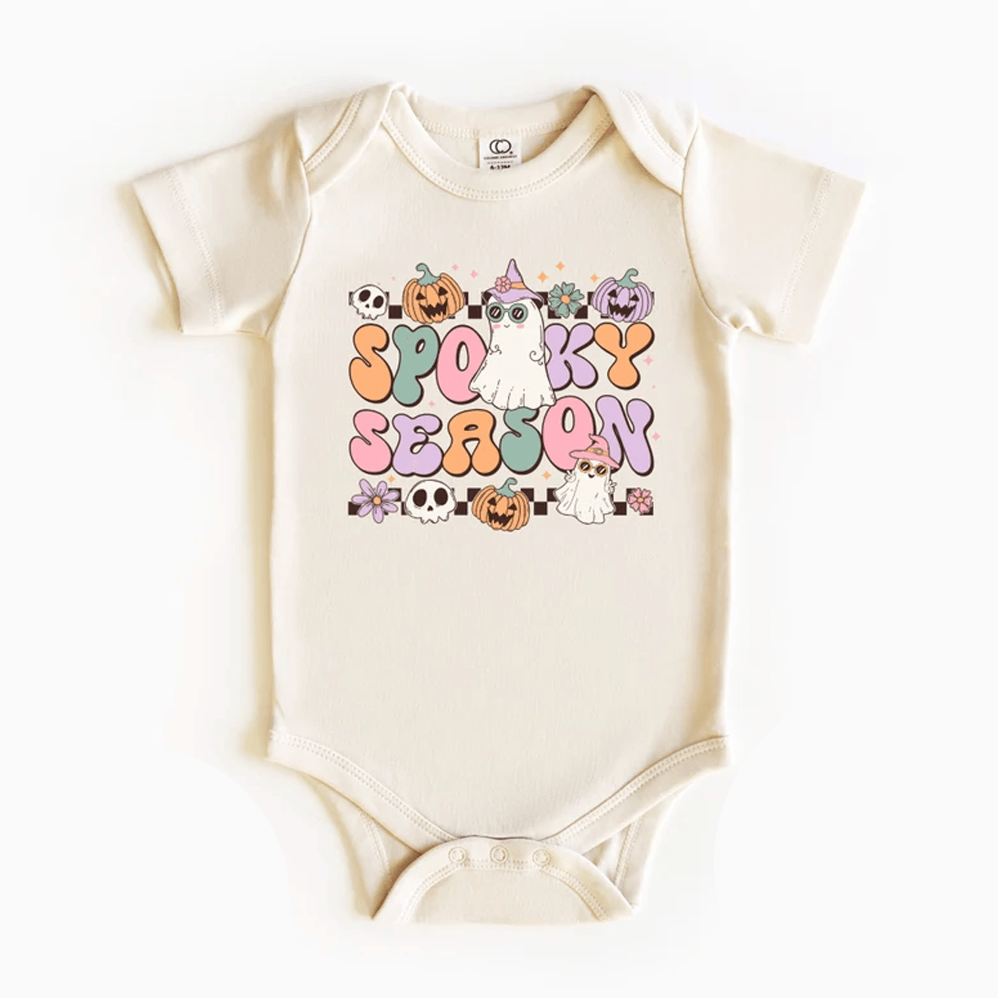 spooky season baby bodysuit cute ghost pumpkin halloween onesie groovy retro infant outfit first halloween baby gift