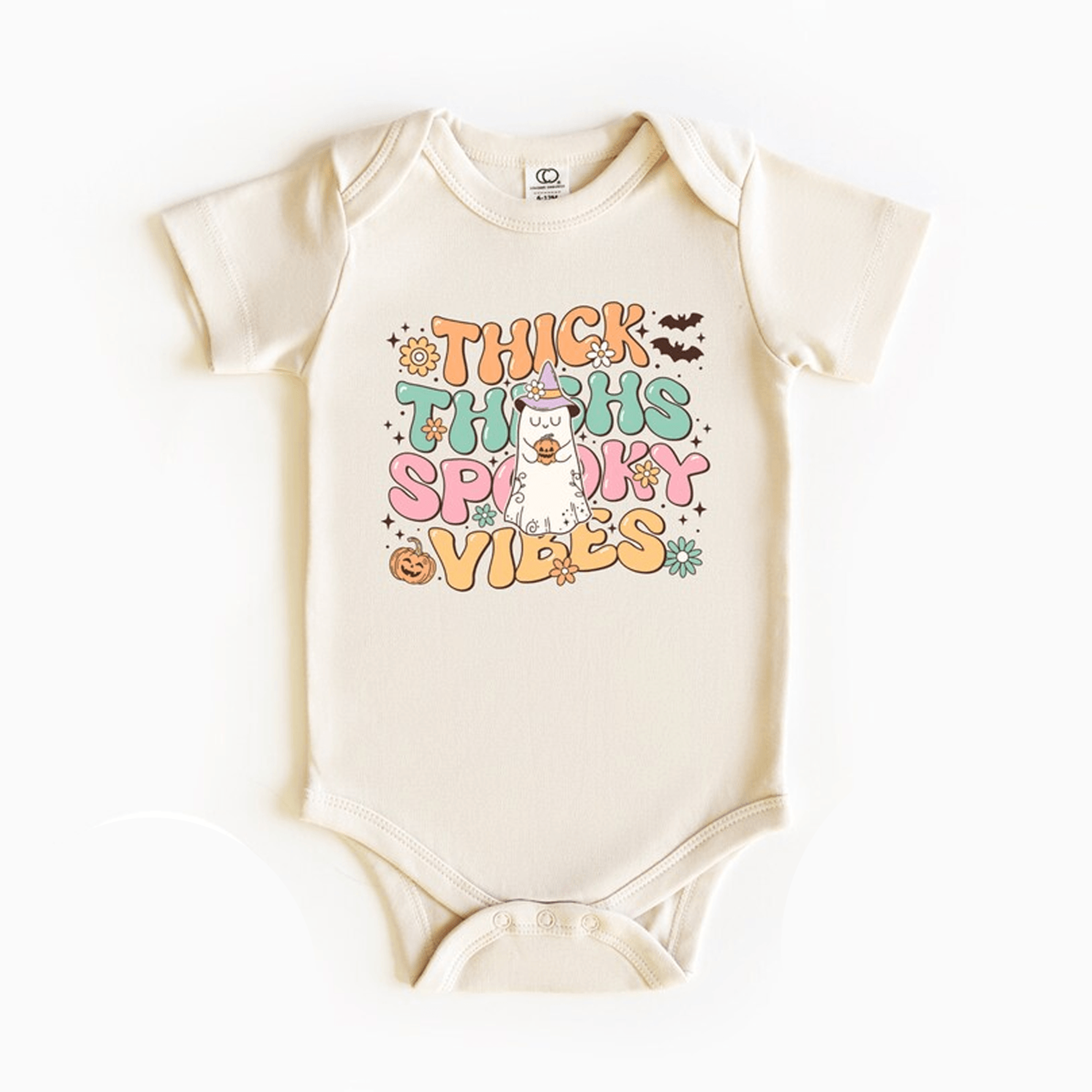 thick thighs spooky vibes halloween baby onesie cute retro infant bodysuit first halloween outfit baby gift
