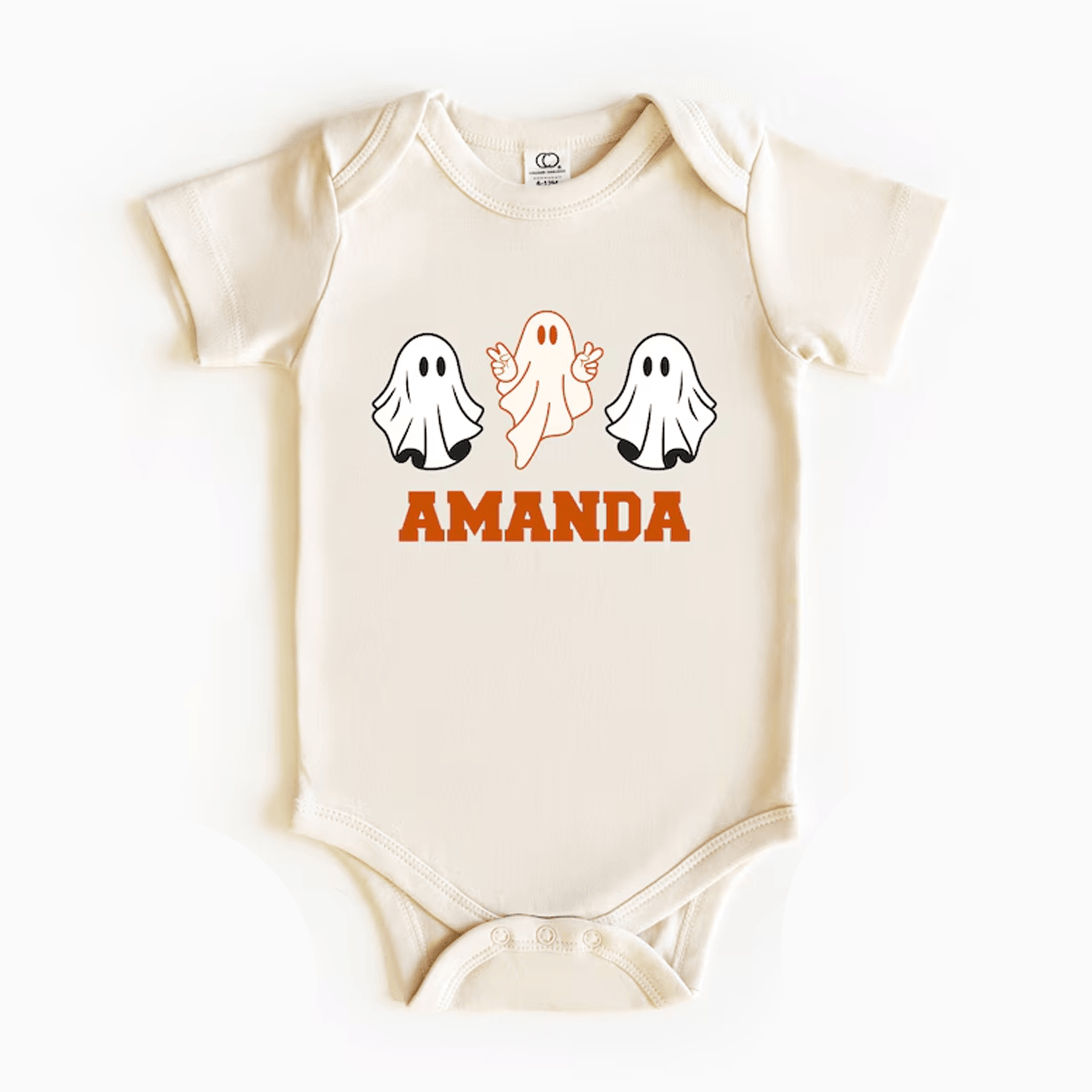 personalized spooky ghosts baby onesie custom name halloween bodysuit cute first halloween infant outfit baby gift
