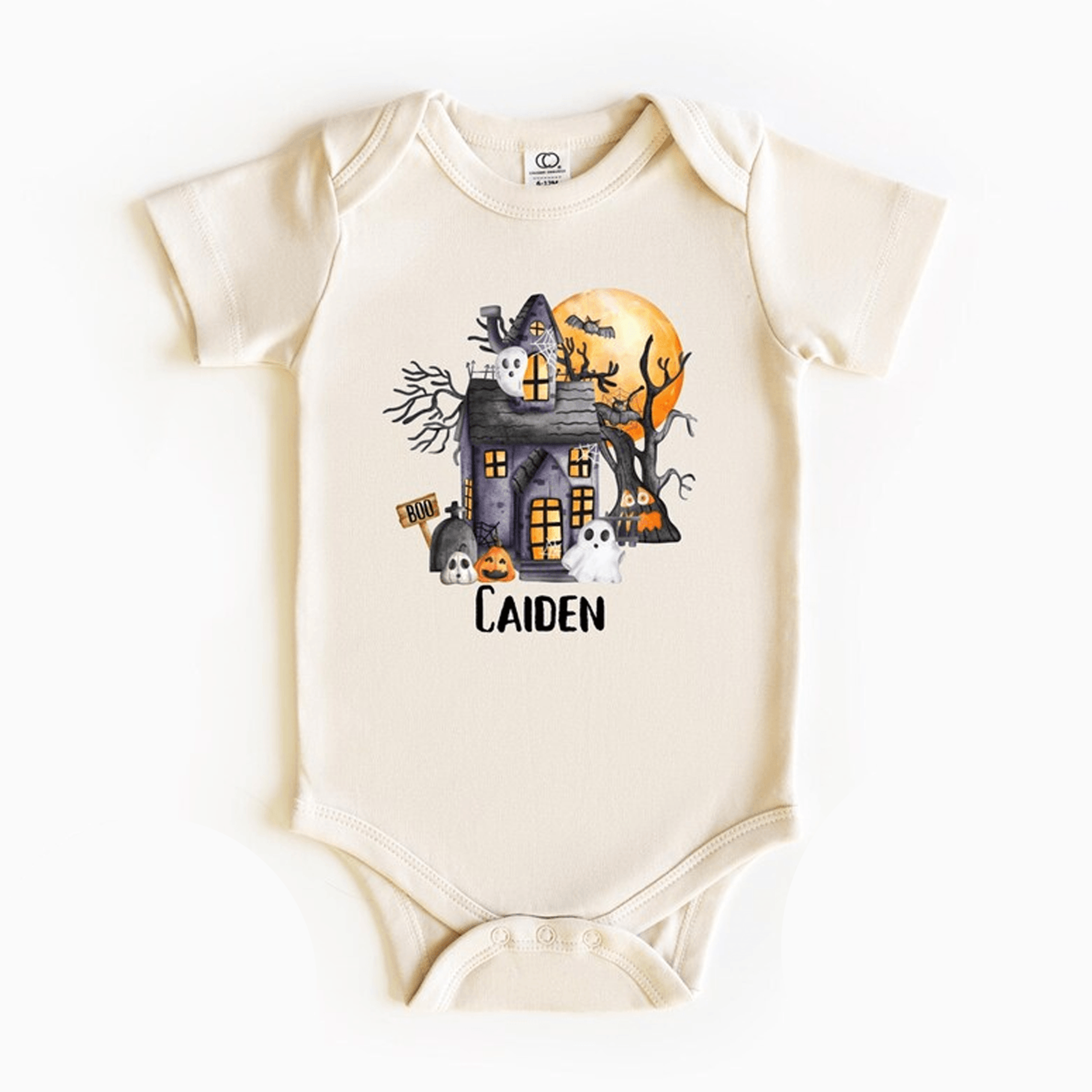 personalized haunted house halloween kids shirt custom name spooky ghost toddler tee trick or treat fall outfit gift